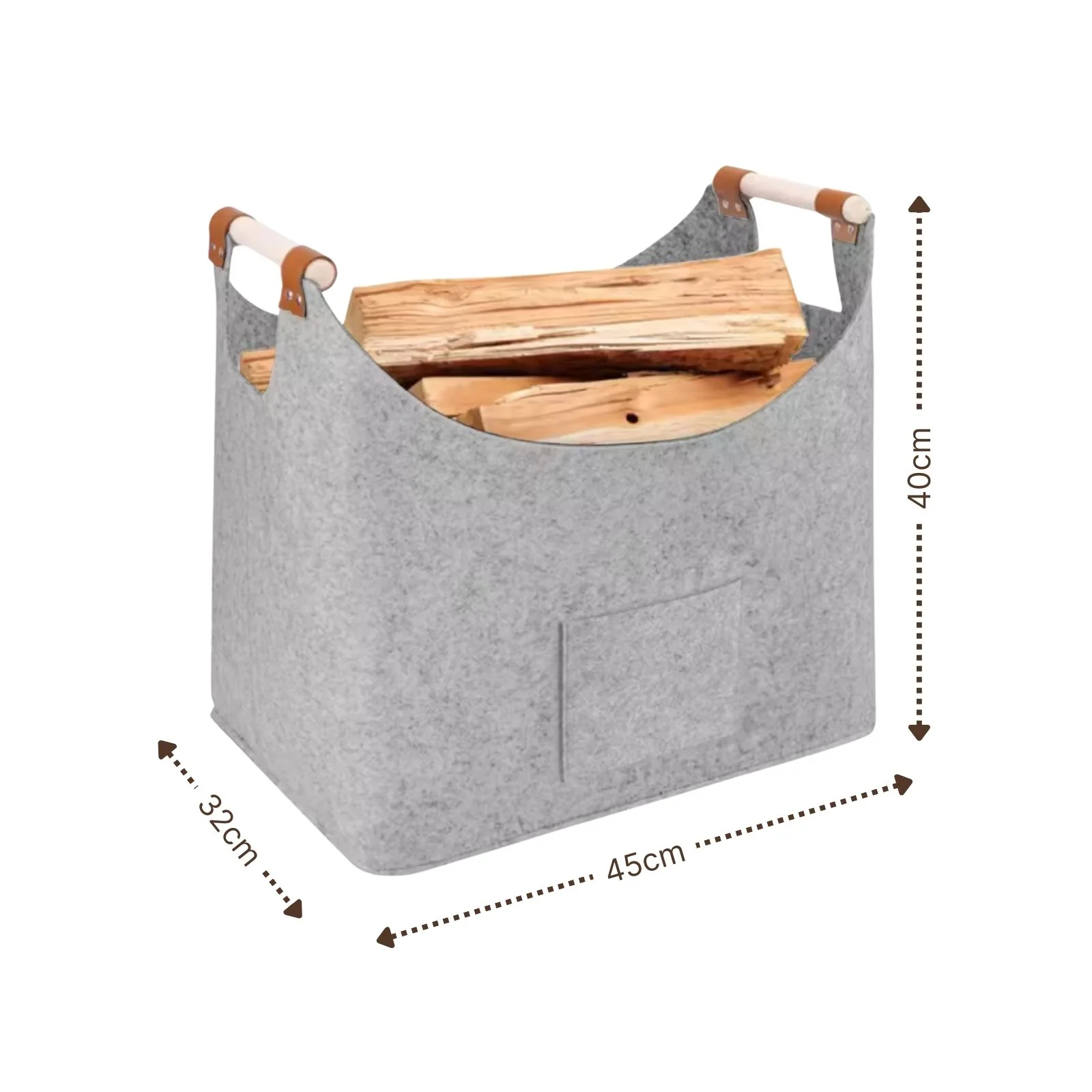 Kaminkorb Filzkorb Holzkorb Brennholz-Tasche Filz-Aufbewahrungskorb - Image 4
