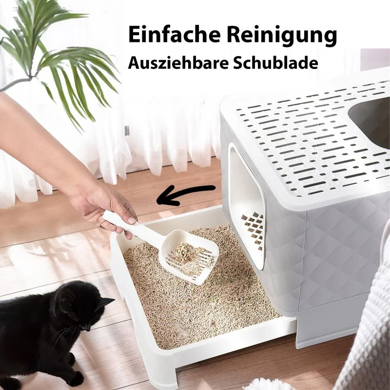 Katzen-WC und Bett Katzentoilette XXL-Katzenklo mit Deckel Streukiste - Image 2