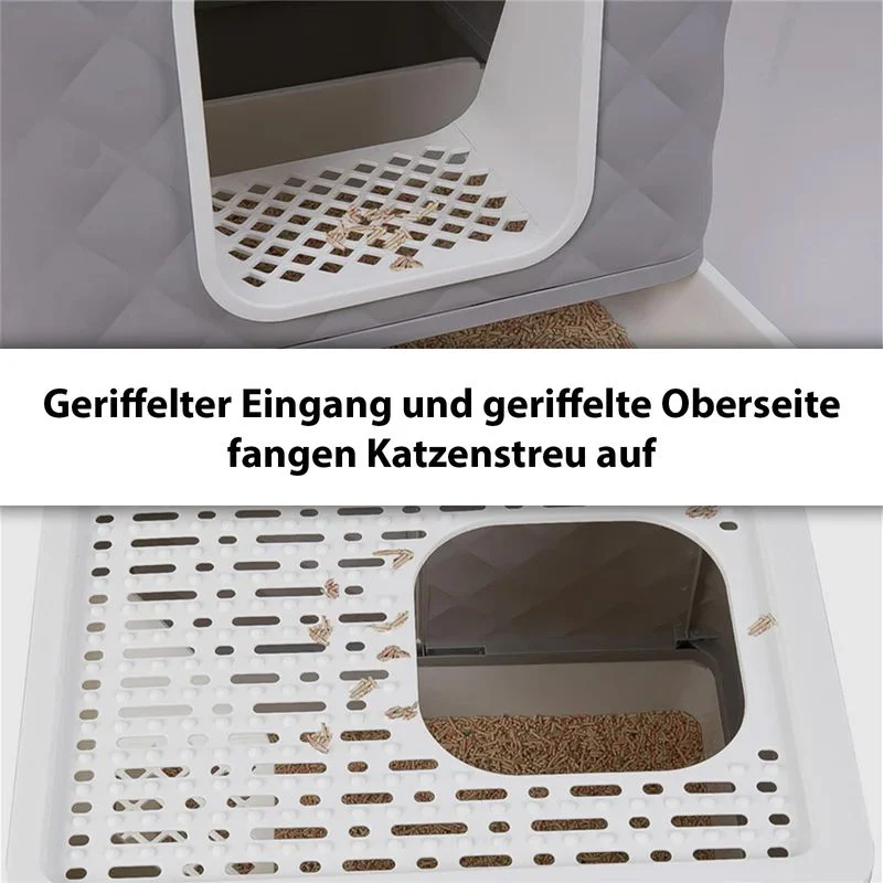 Katzen-WC und Bett Katzentoilette XXL-Katzenklo mit Deckel Streukiste - Image 3