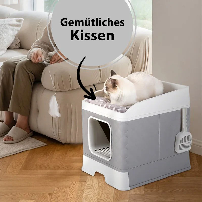 Katzen-WC und Bett Katzentoilette XXL-Katzenklo mit Deckel Streukiste - Image 5