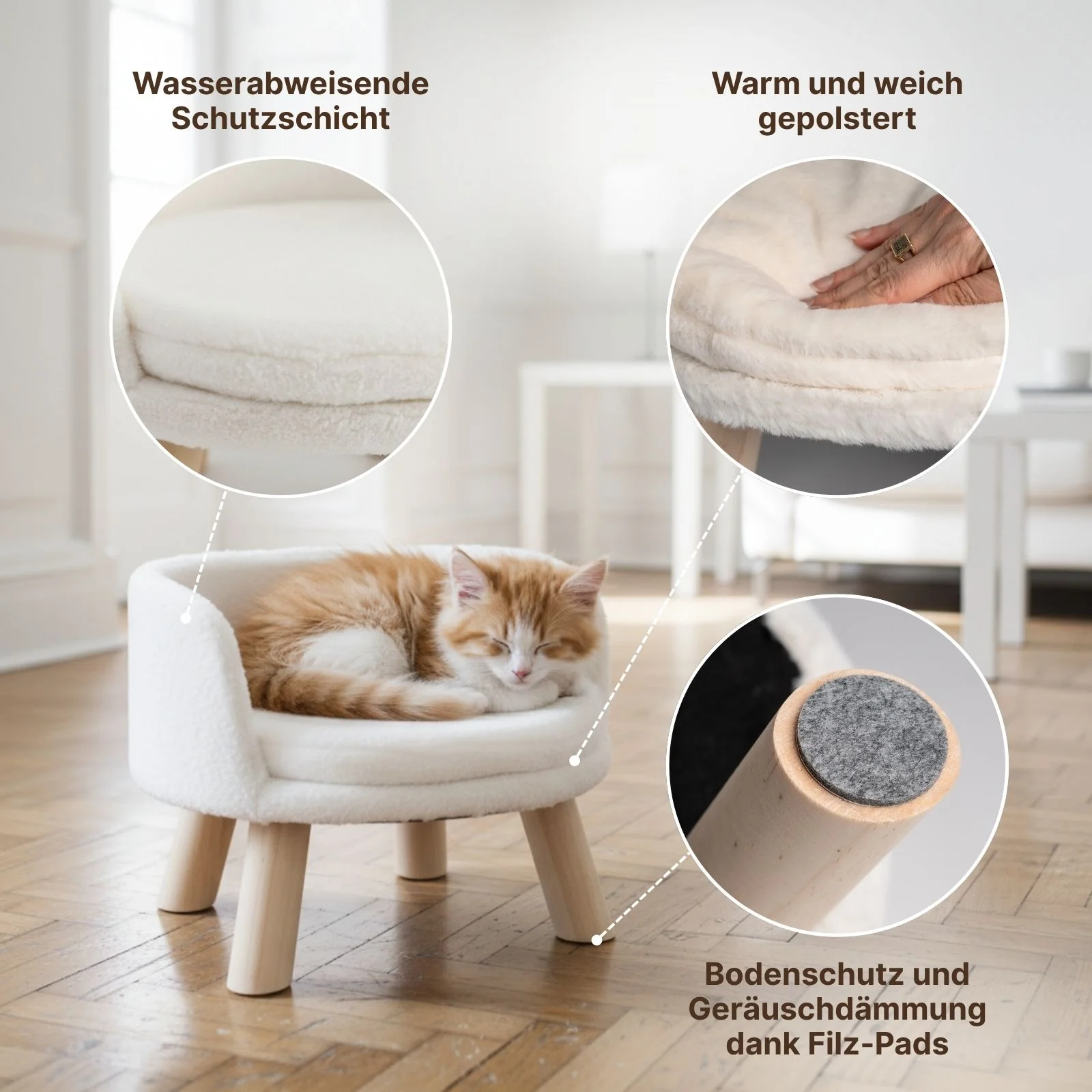 Katzenbett Grösse L mit Kissen Hochbett Liegeplatz Katzensofa - Image 3