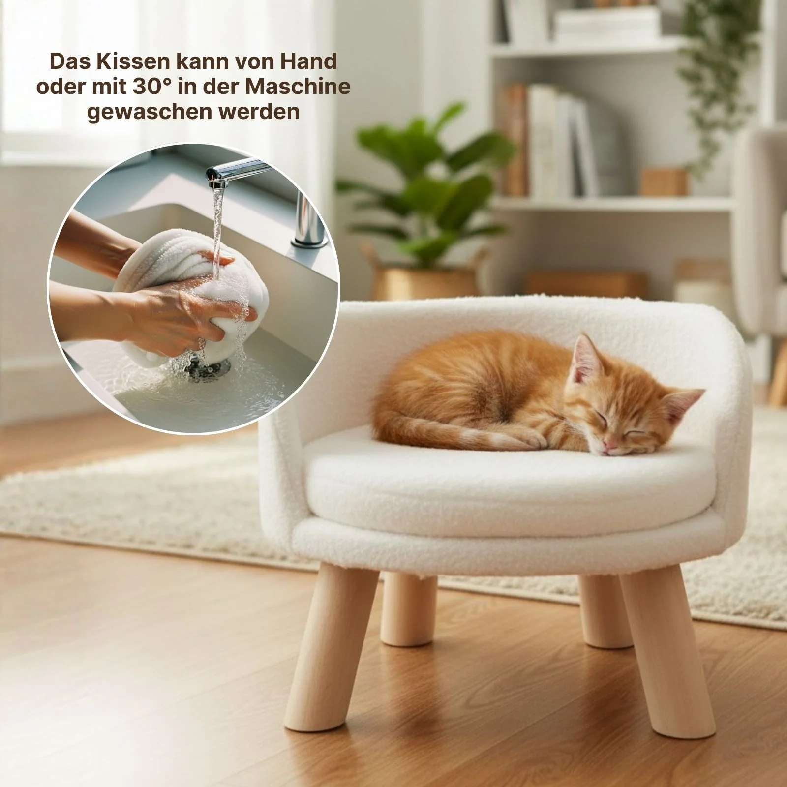 Katzenbett Grösse L mit Kissen Hochbett Liegeplatz Katzensofa - Image 4
