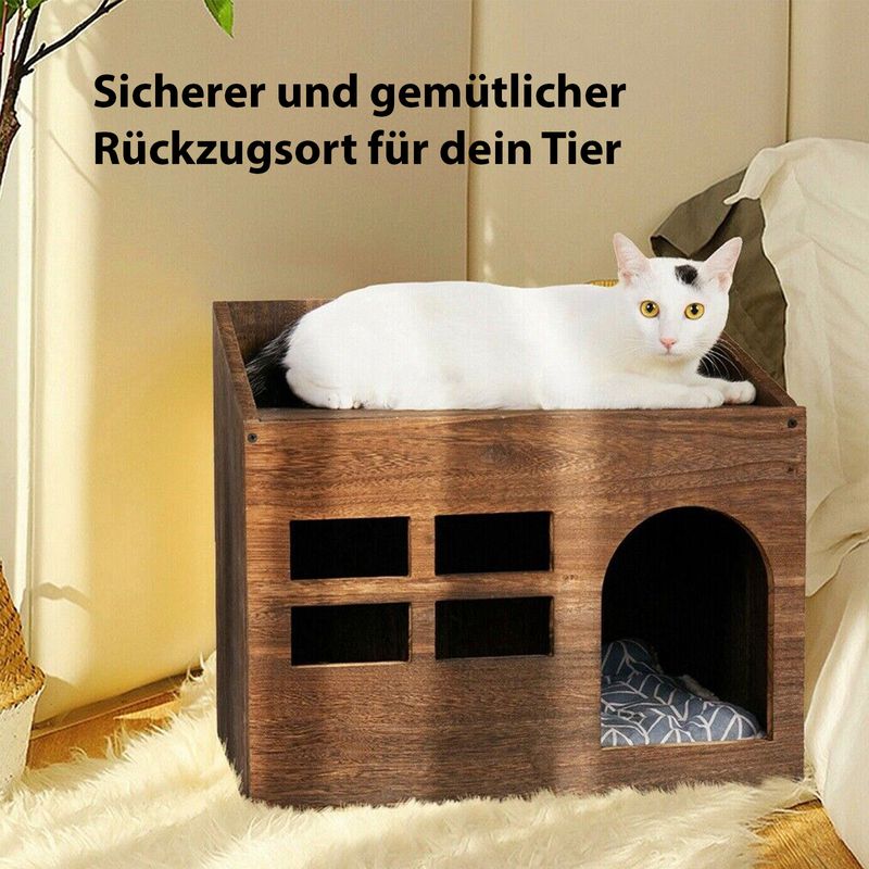 Katzenhaus XXL Katzenhöhle Haustier-Unterkunft Tierbehausung - Image 4
