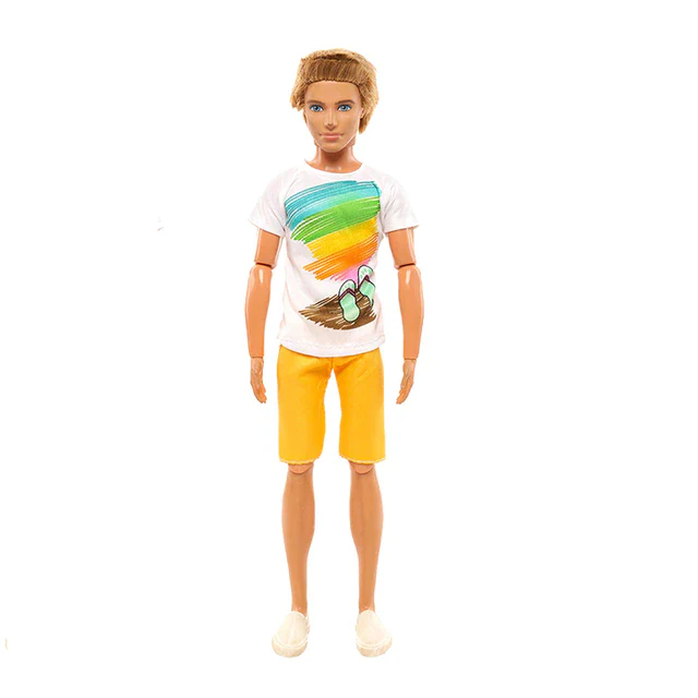 Ken und Barbie Hose und T-Shirt Paarweise Set Mode Gelb Regenbogen - Image 3