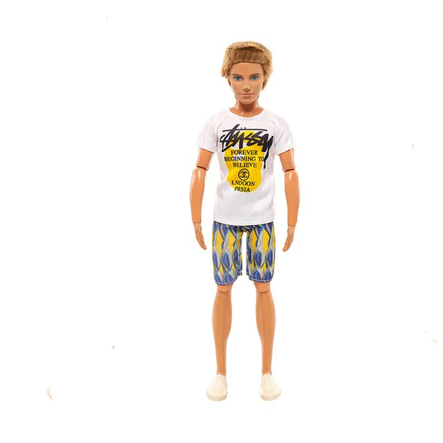 Ken und Barbie Hose und T-Shirt Paarweise Set Mode Weiss Blau - Image 3