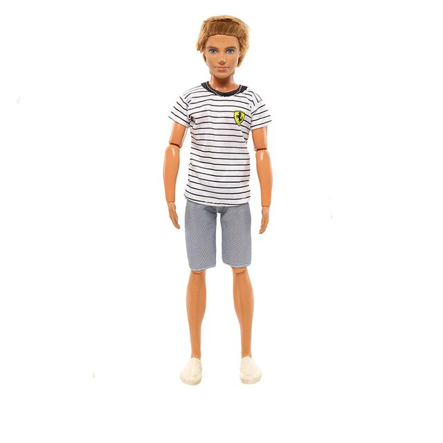 Ken und Barbie Kleider Paarweise Set Mode Casual Grau Weiss - Image 3
