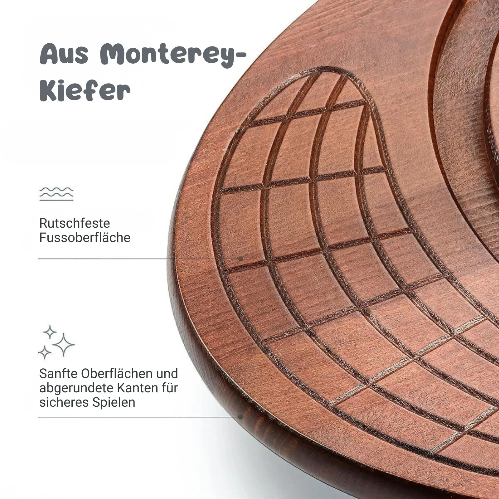 Kinder-Balanceboard aus Holz mit Labyrinth-Spiel Balancierbrett Wippe - Image 4