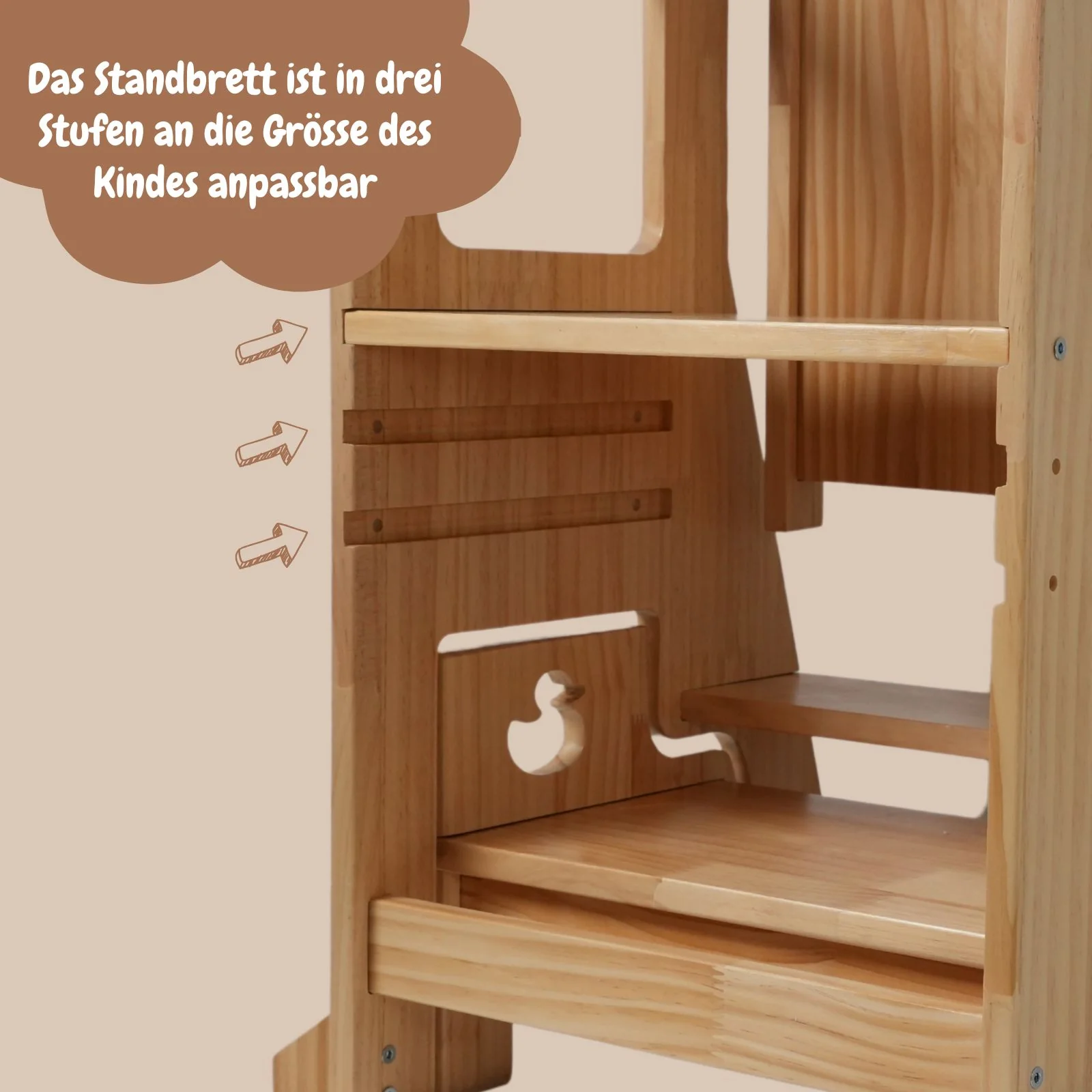 Kinder Holz-Lernturm mit Hocker und Zeichenbrett - Image 4