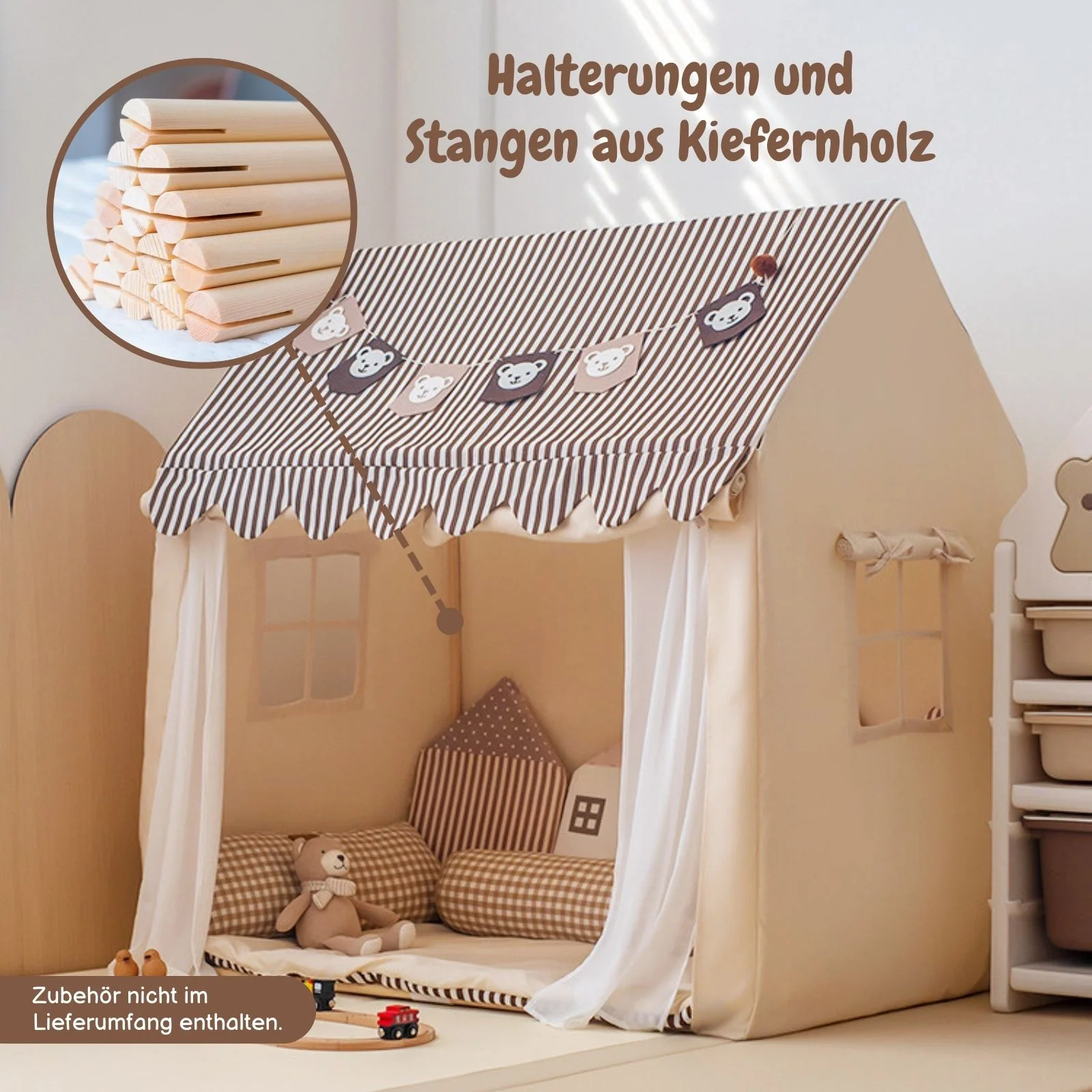 Kinder-Spielhaus Kinderzelt Hauszelt Kuschelhaus Spielhütte Spielzelt - Image 4