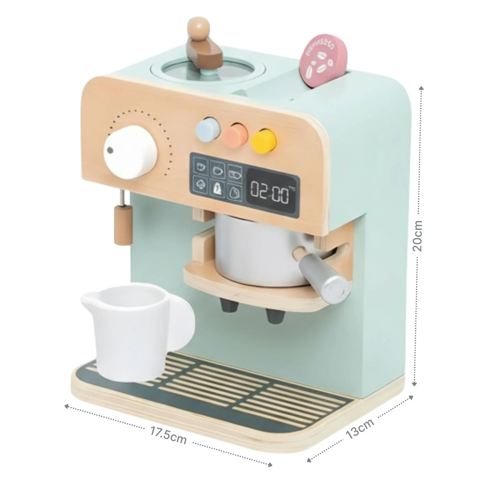 Kinder Spielzeug-Kaffeemaschine aus Holz mit Zubehör Kaffeeautomat - Image 9