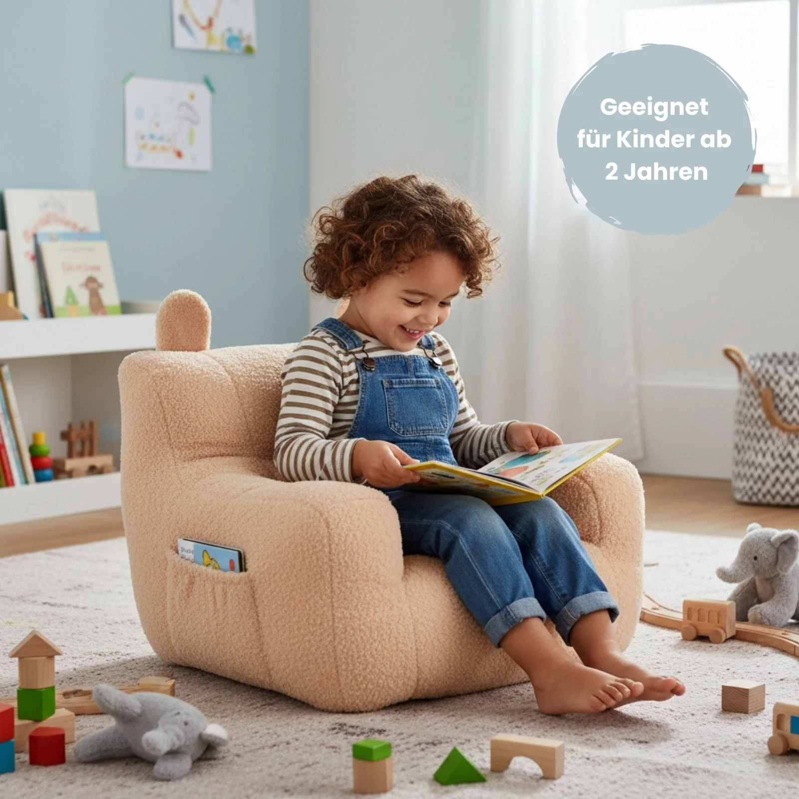 Kindersessel mit Ohren Sitzsack Mini-Sessel Kuschelsessel für Kinder - Image 2