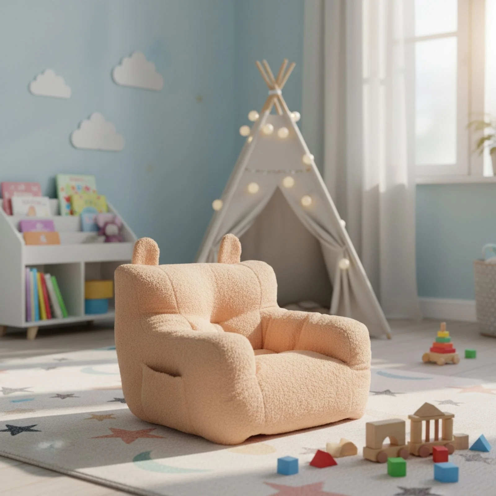 Kindersessel mit Ohren Sitzsack Mini-Sessel Kuschelsessel für Kinder - Image 4