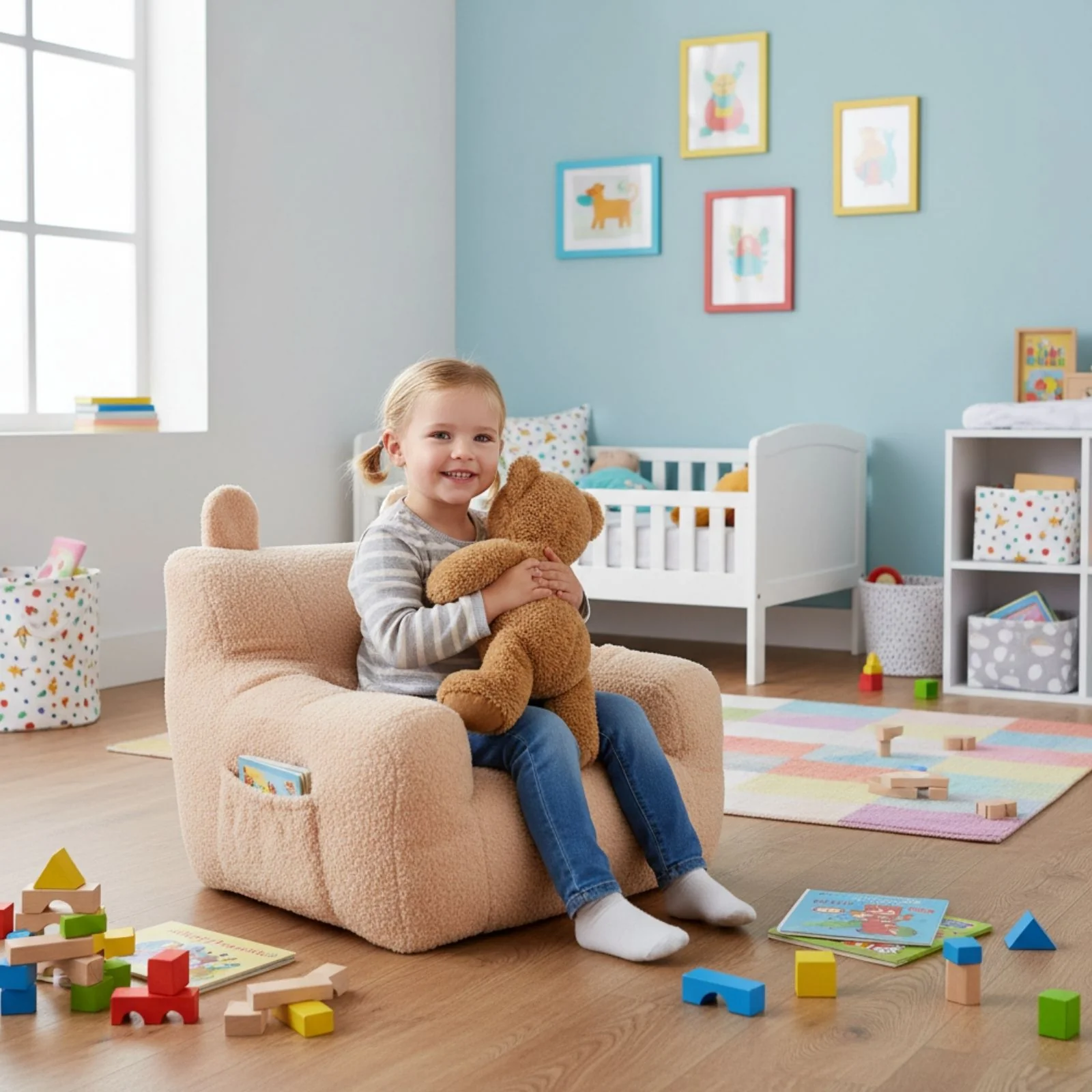 Kindersessel mit Ohren Sitzsack Mini-Sessel Kuschelsessel für Kinder - Image 6