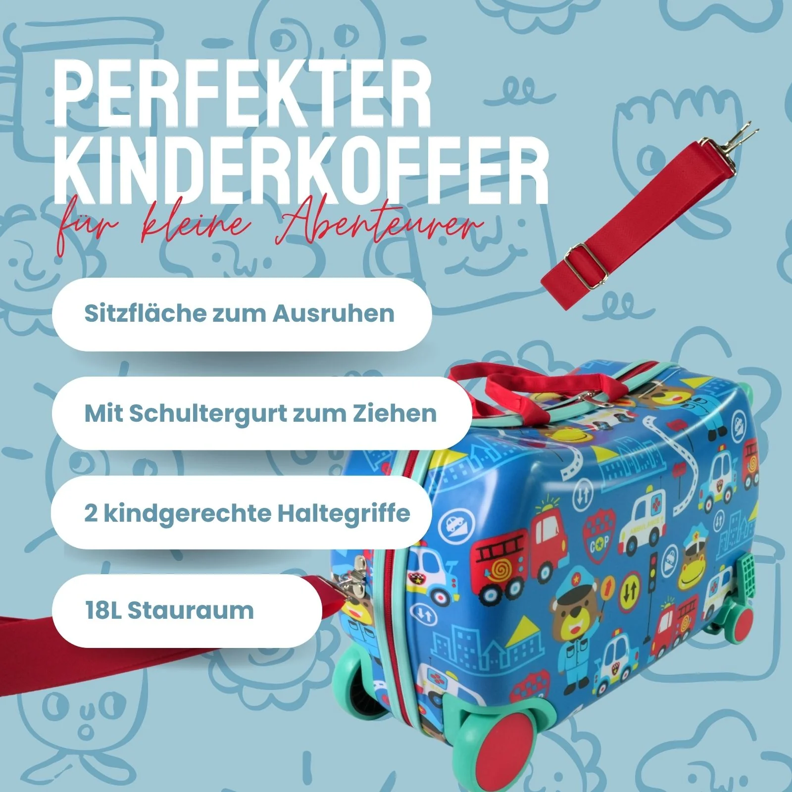 Kinderkoffer Kindertrolley Hartschalenkoffer Reisegepäck Koffer - Image 2