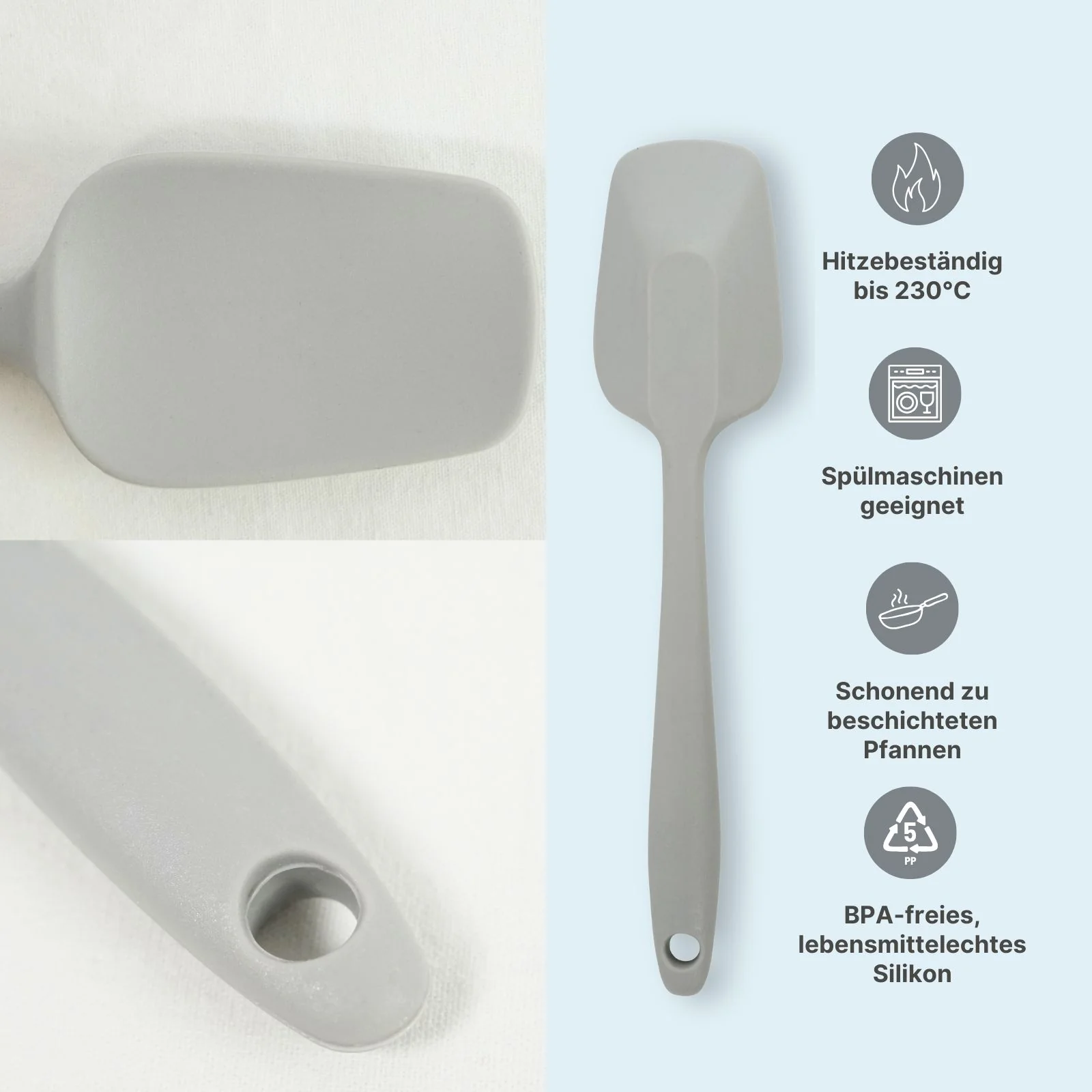 Kochlöffel Silikon-Löffel Rührlöffel Servierlöffel Backlöffel - Image 3