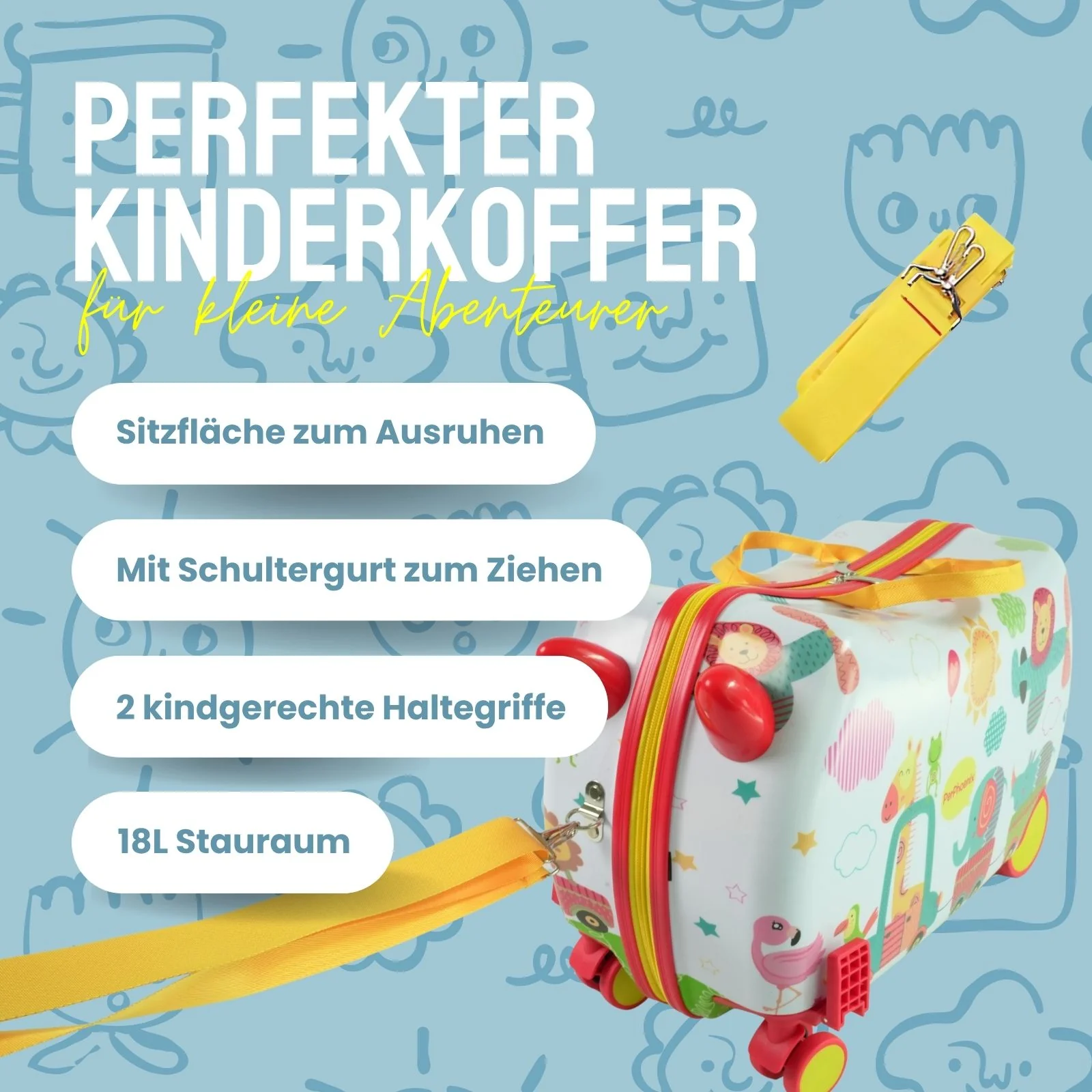 Kinderkoffer Koffer Kindertrolley Hartschalenkoffer Reisegepäck - Image 2