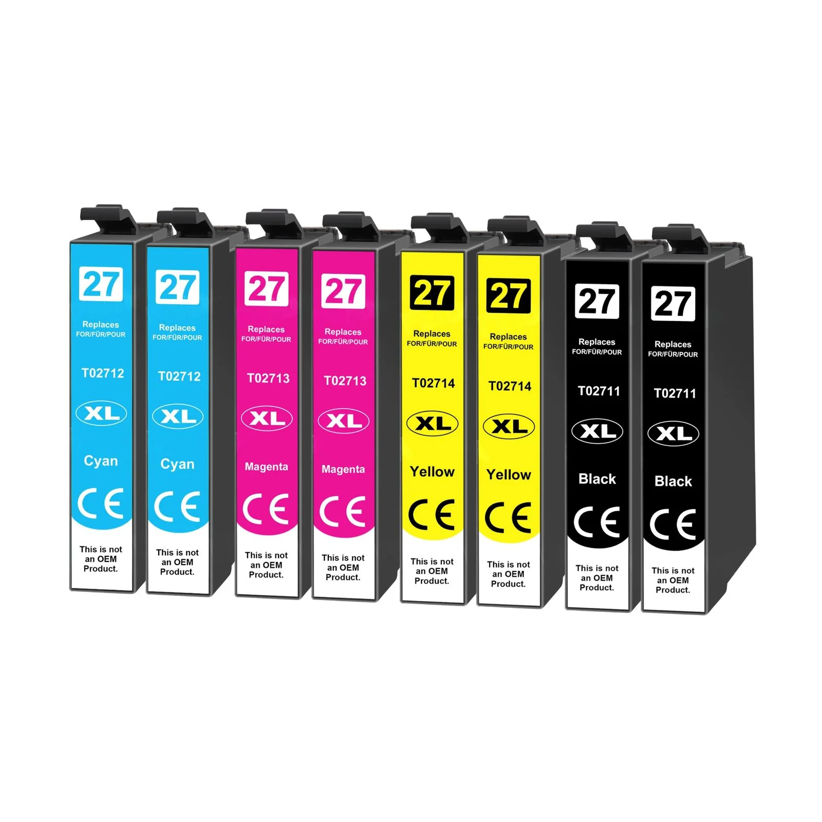 Kompatible Tintenpatrone XL für Epson WorkForce WF-7715DWF - Black Cyan Yellow Magenta - 8er Set