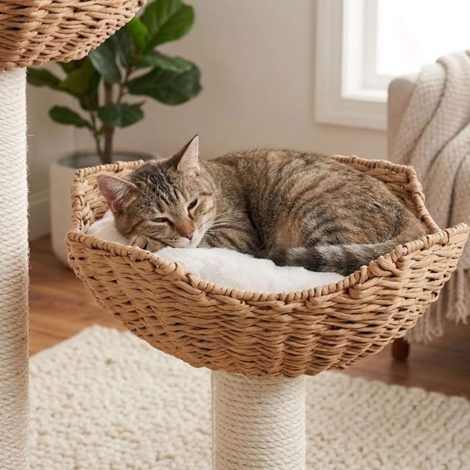 Kratzbaum mit Körben und Rondell Kletterbaum Katzenbaum Katzenspielzeug - Image 10
