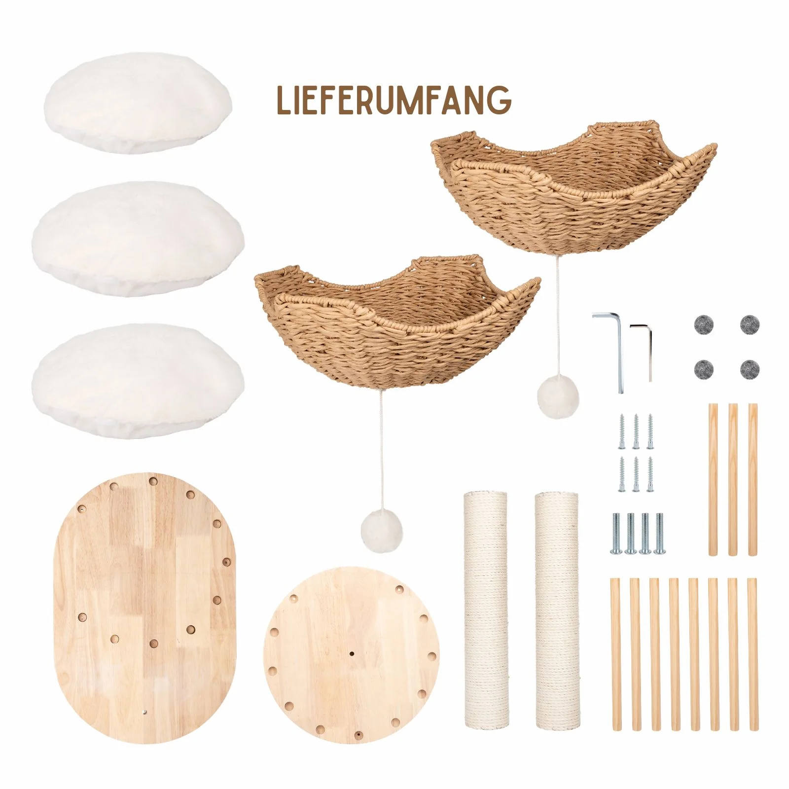 Kratzbaum mit Körben und Rondell Kletterbaum Katzenbaum Katzenspielzeug - Image 8