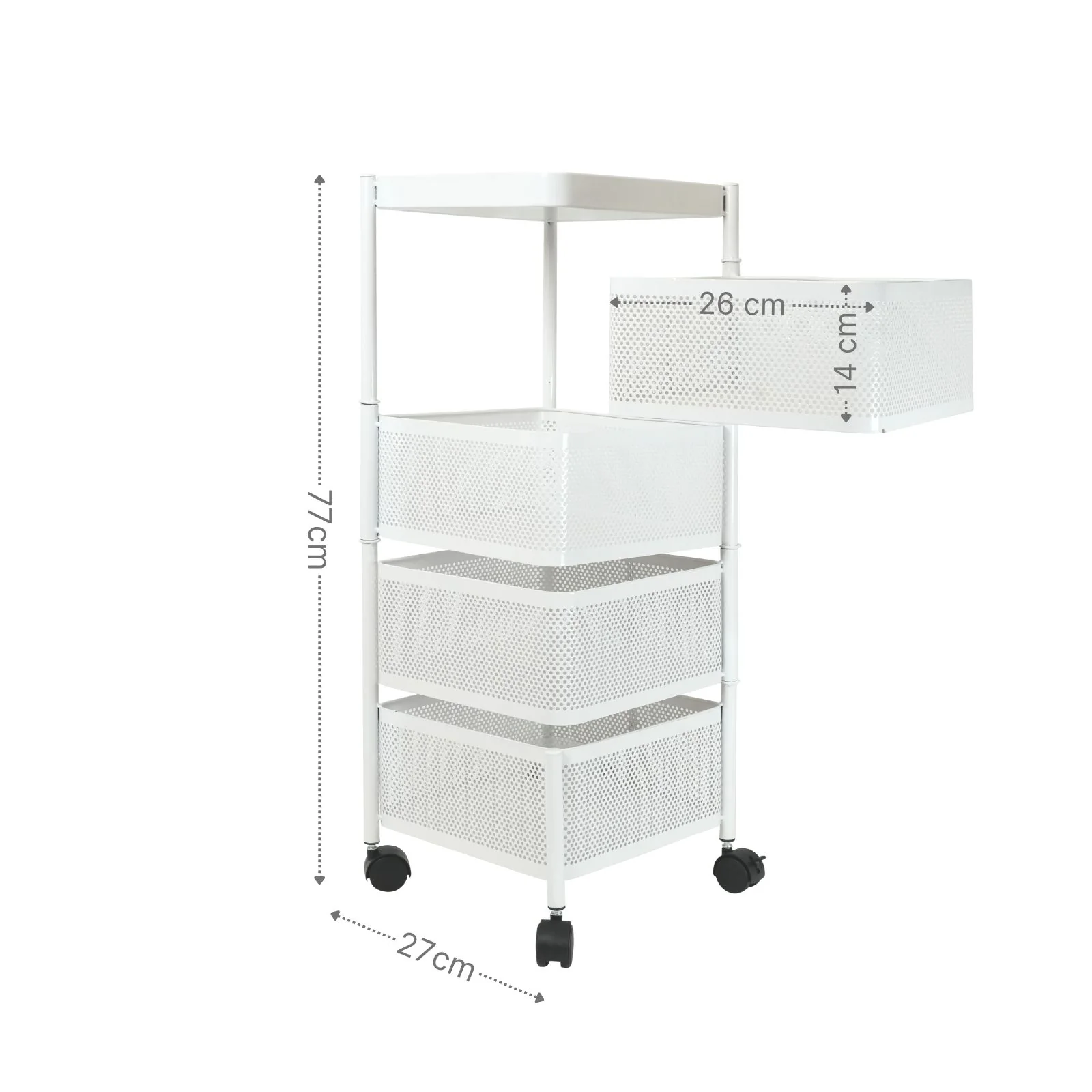 Küchenwagen Rollwagen Servierwagen Organizer Aufbewahrungsregal Aufbewahrungskorb - Image 5