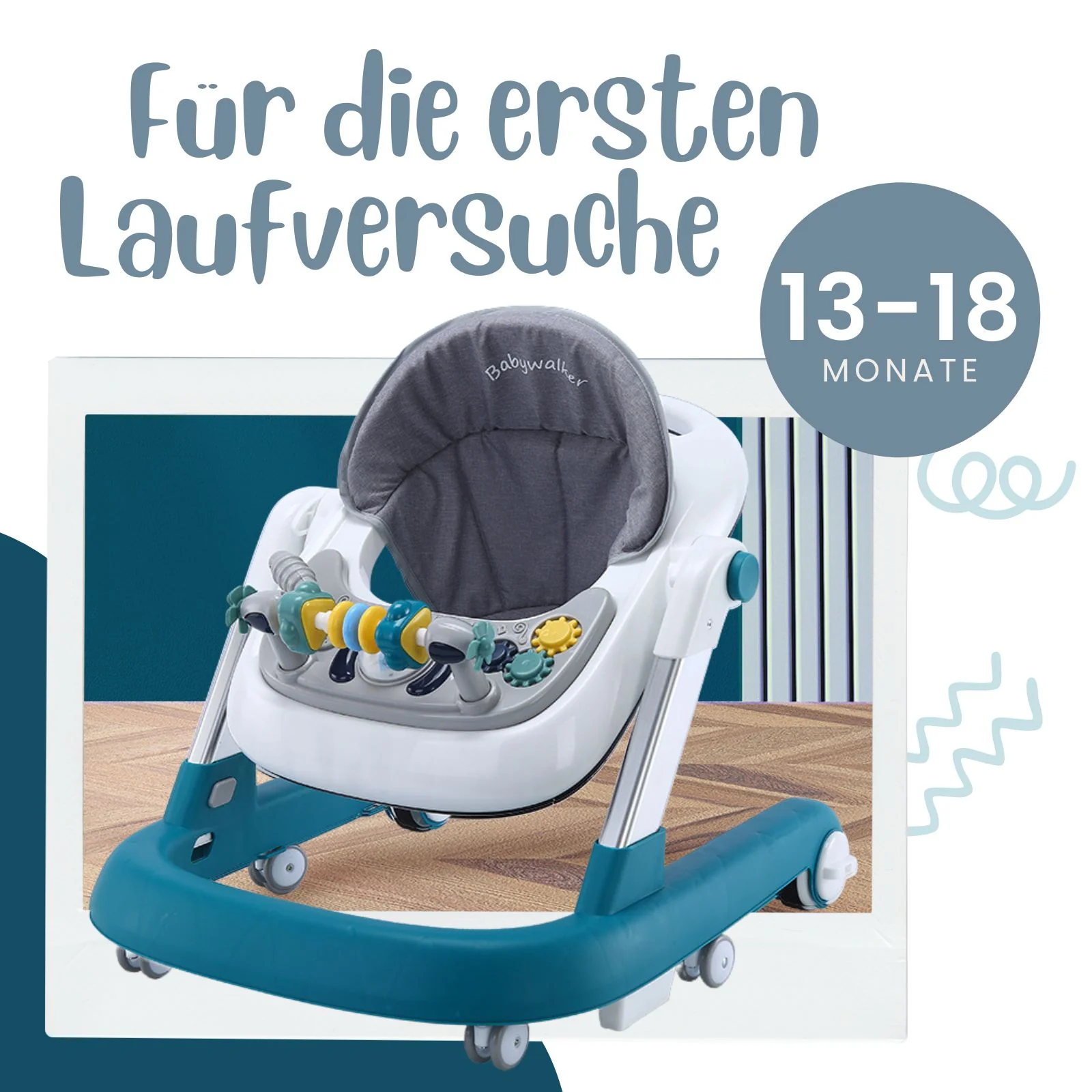 Lauflernwagen Baby Walker Lauflernhilfe Laufwagen Gehfrei Laufhilfe Kleinkinder - Image 3