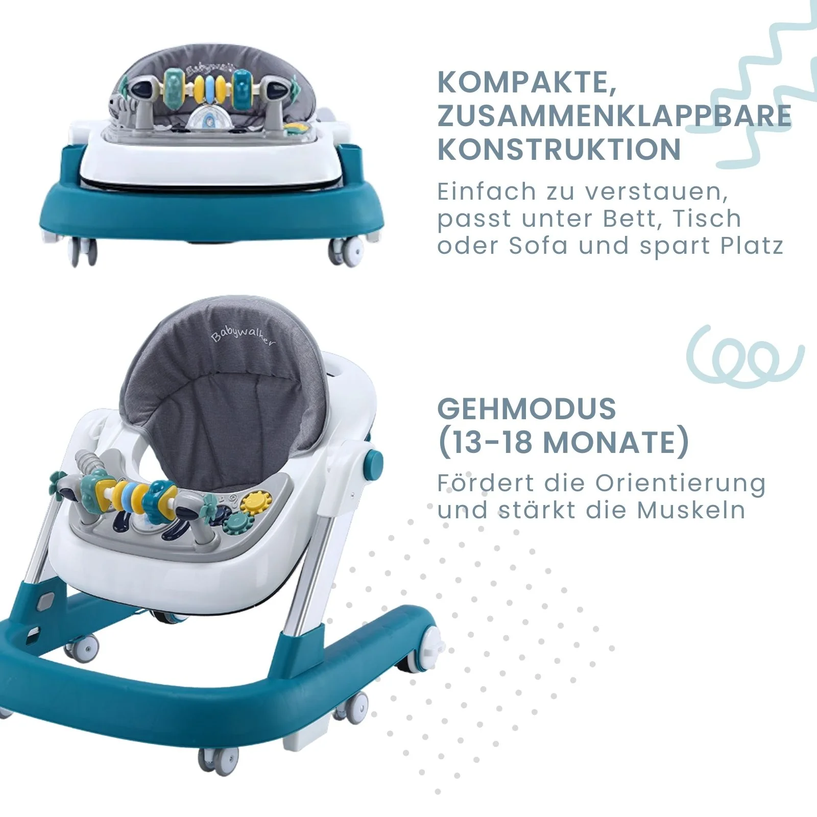 Lauflernwagen Baby Walker Lauflernhilfe Laufwagen Gehfrei Laufhilfe Kleinkinder - Image 7