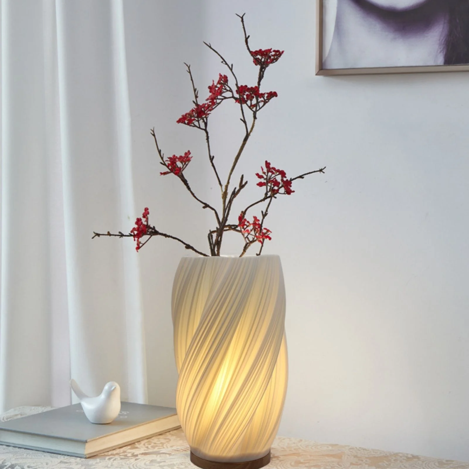 LED-Dekoleuchte Tischlampe Tischleuchte Blumenvase 3D-Vase Deko-Vase - Image 6
