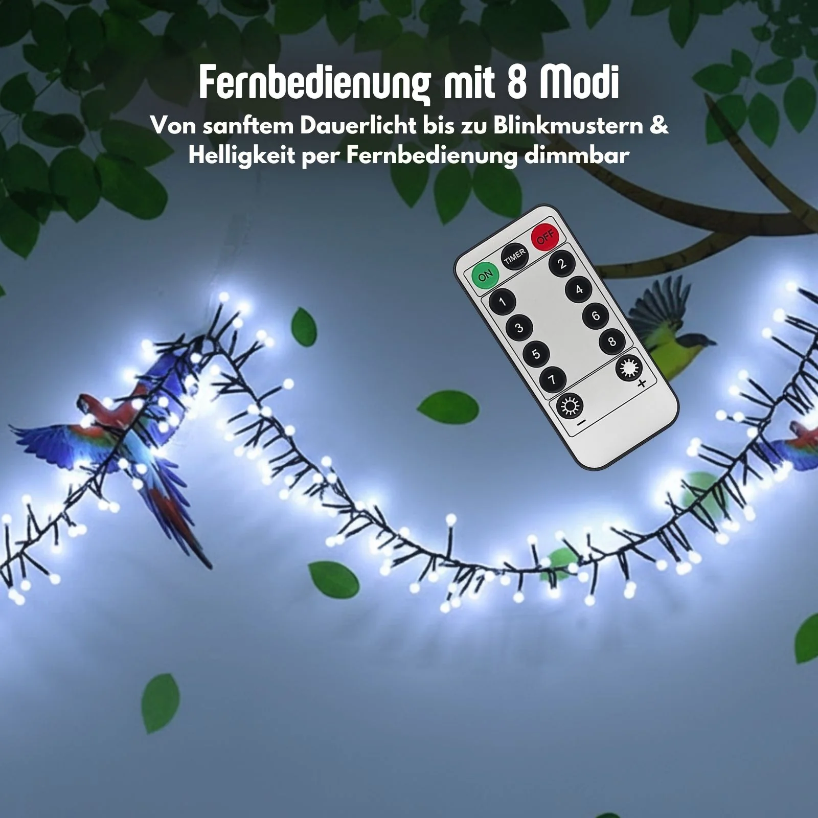 LED Cluster-Lichterkette 3.7m Lichtgirlande Büschellichterkette - Image 3