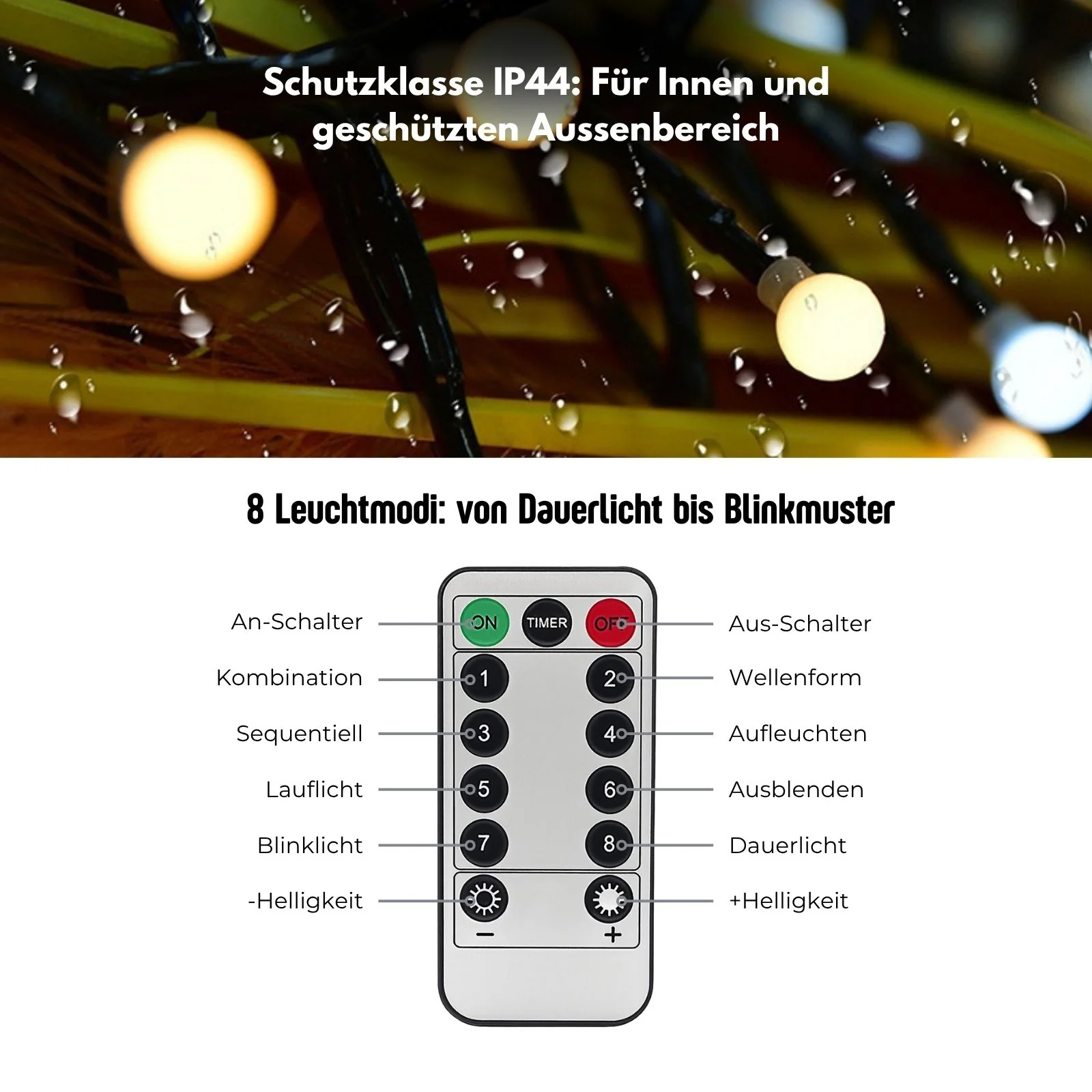 LED Cluster-Lichterkette 3m Büschellichterkette Lichtgirlande - Image 3