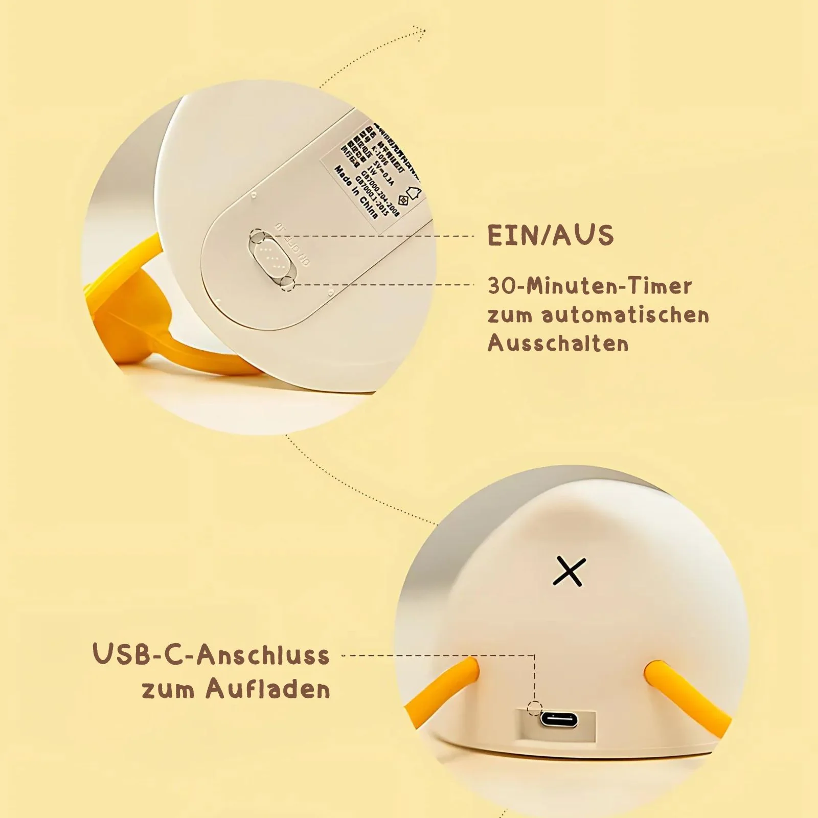 LED-Enten-Nachtlicht Kinder-Nachttischlampe Tischleuchte Beleuchtung - Image 6