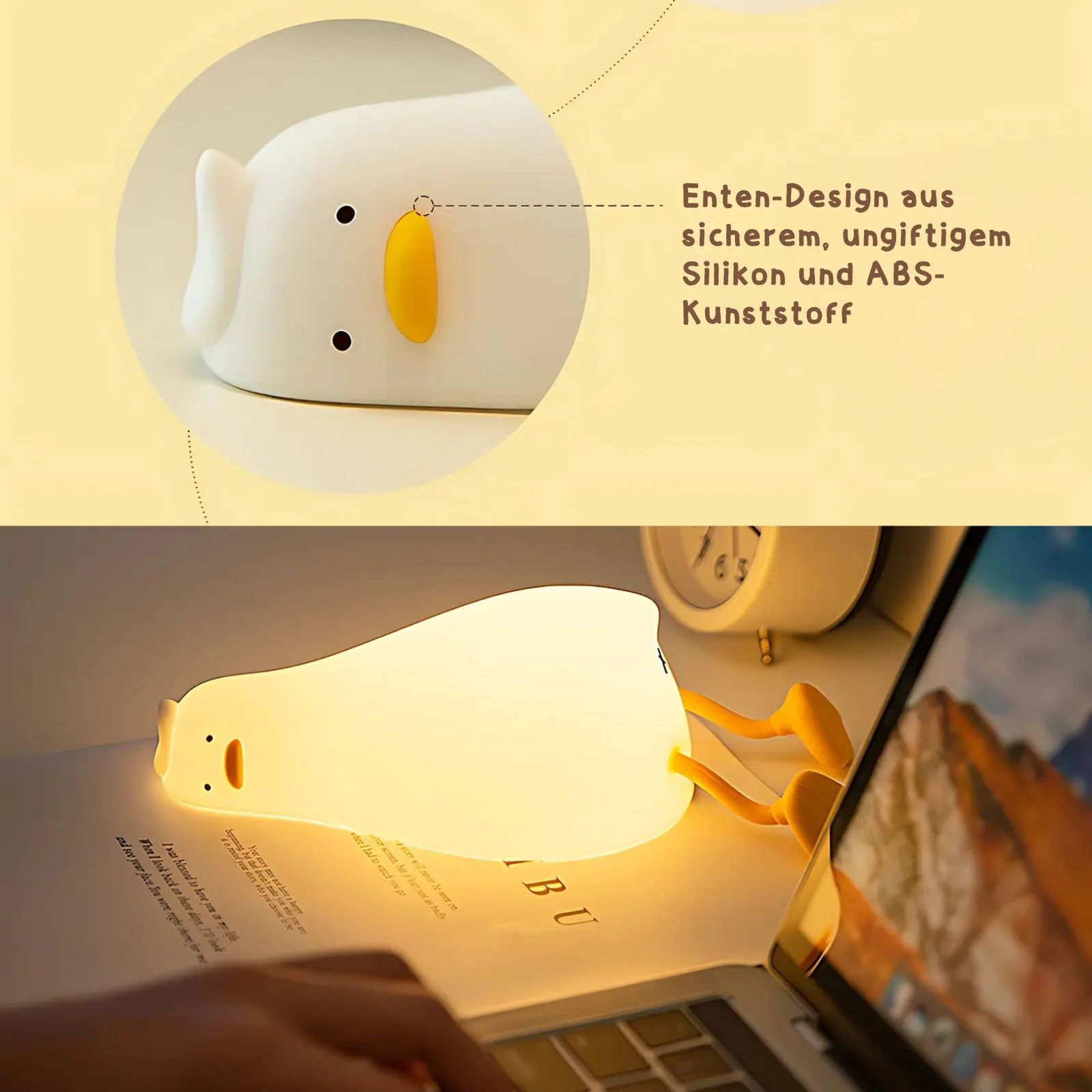 LED-Enten-Nachtlicht Kinder-Nachttischlampe Tischleuchte Beleuchtung - Image 7