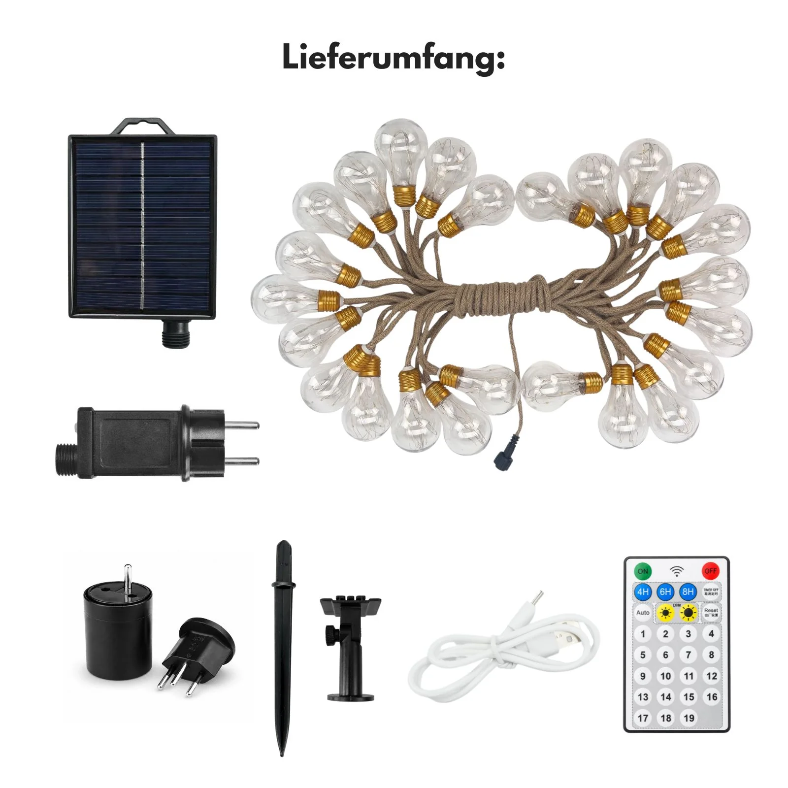 LED-Hanfseil-Dekoleuchte 10m Solarleuchte Gartenlicht Gartenbeleuchtung - Image 8