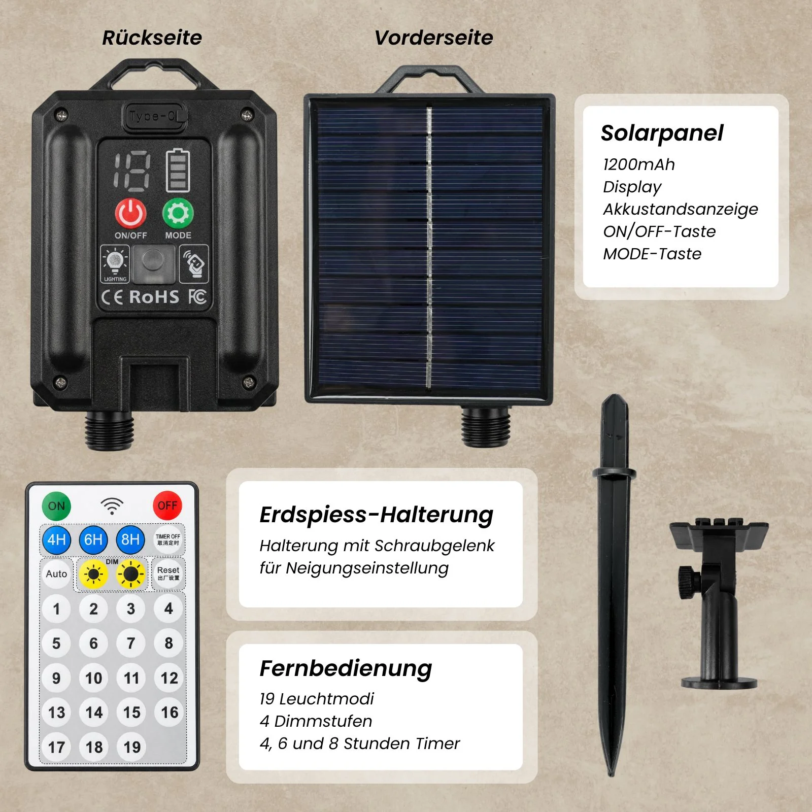 LED-Hanfseil-Lichterkette Gartenbeleuchtung Solar-Leuchtkette Lampe - Image 6