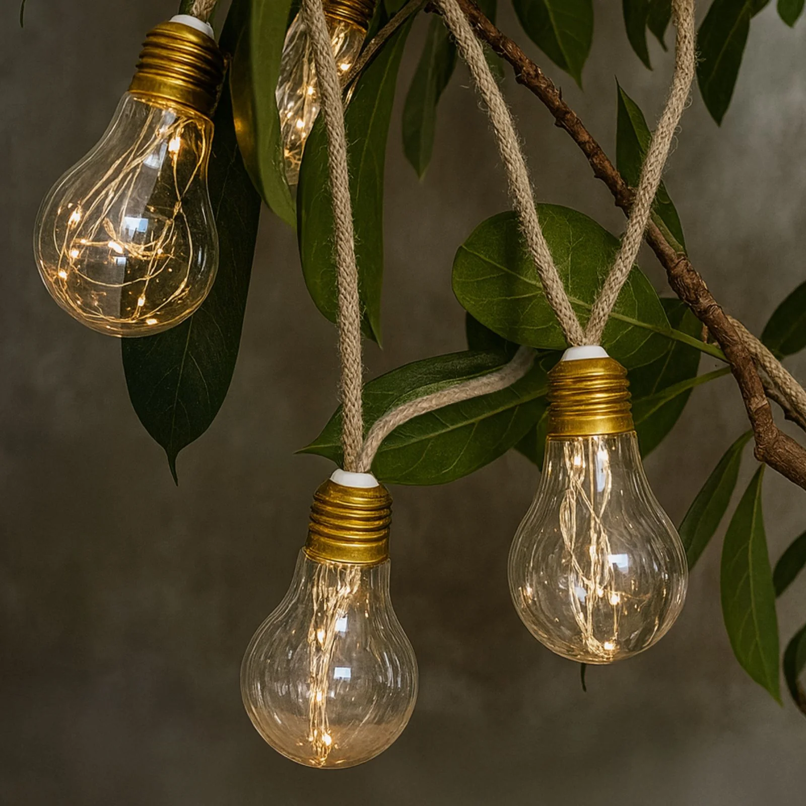 LED-Hanfseil-Lichterkette Solar-Leuchtkette Gartenbeleuchtung Lampe - Image 11