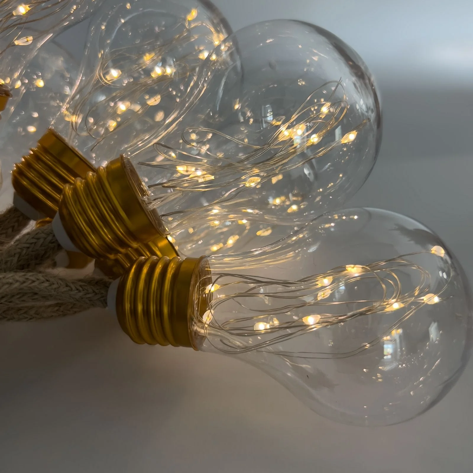 LED-Hanfseil-Lichterkette Solar-Leuchtkette Gartenbeleuchtung Lampe - Image 12