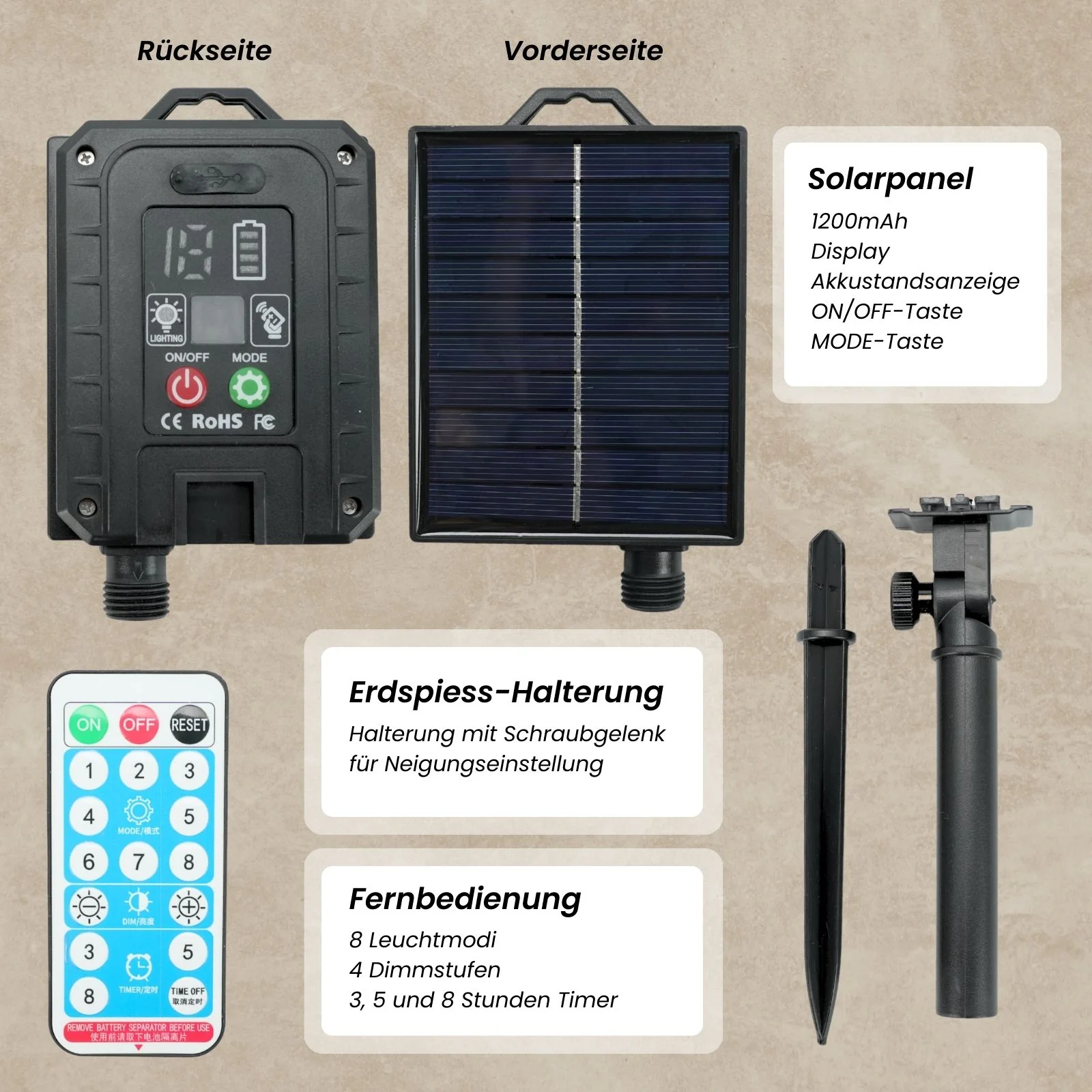 LED-Hanfseil-Lichterkette Solar-Leuchtkette Gartenbeleuchtung Lampe - Image 6