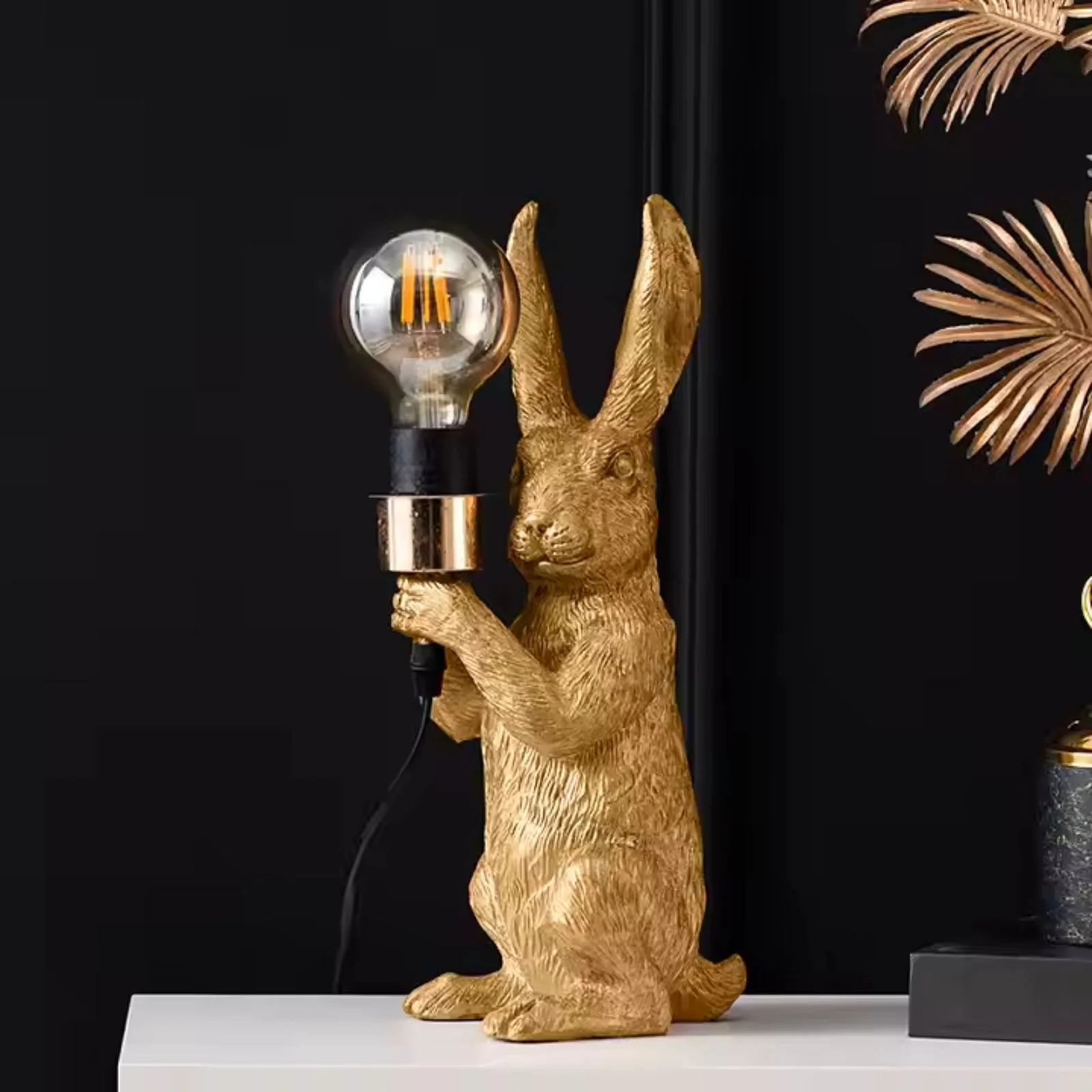 Hasenlampe Nachttischlampe Tiermotiv-Beleuchtung Hasen-Dekoleuchte - Image 2