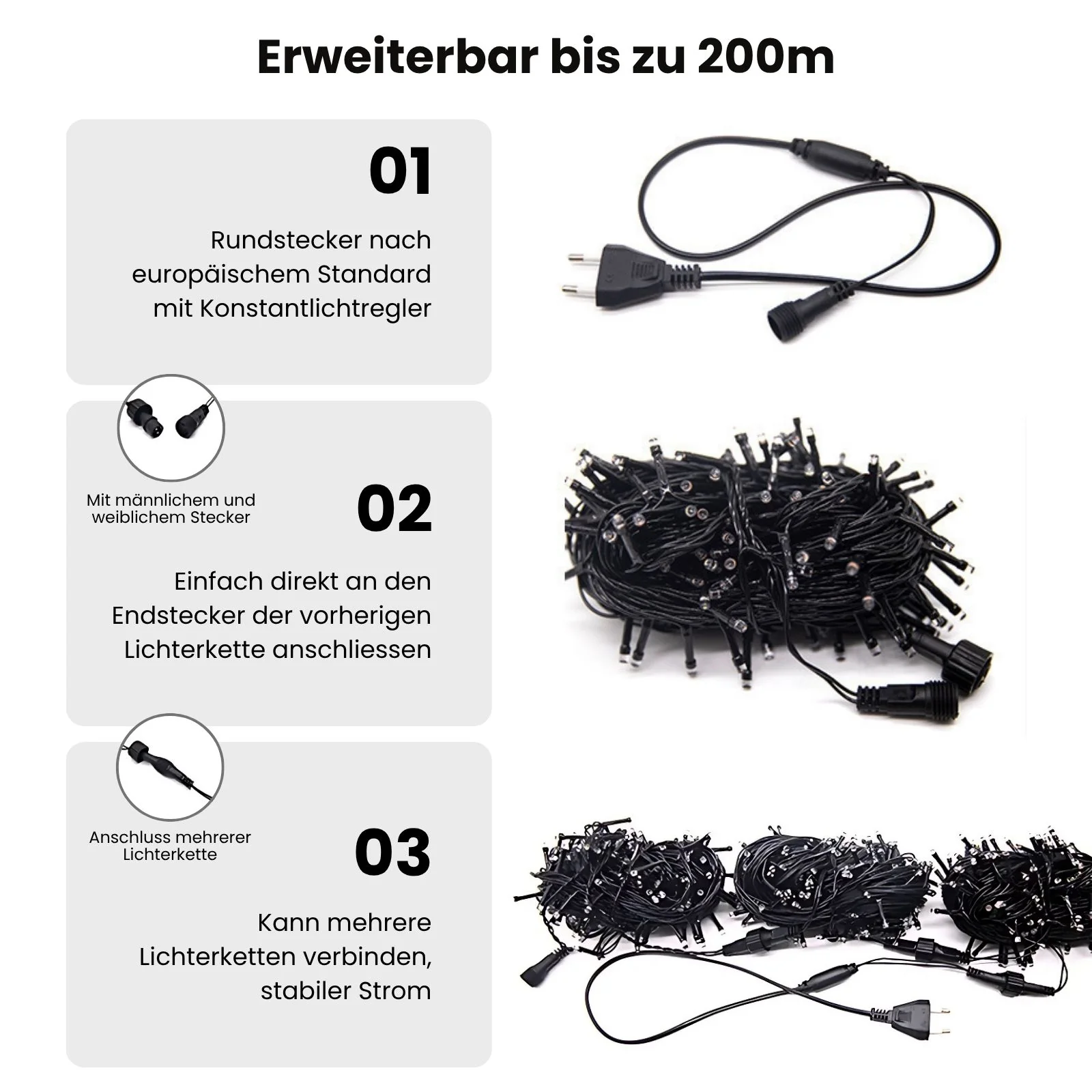 LED-Lichterkette 67.9m Lichtergirlande Beleuchtung Dekolichter Leuchte - Image 3