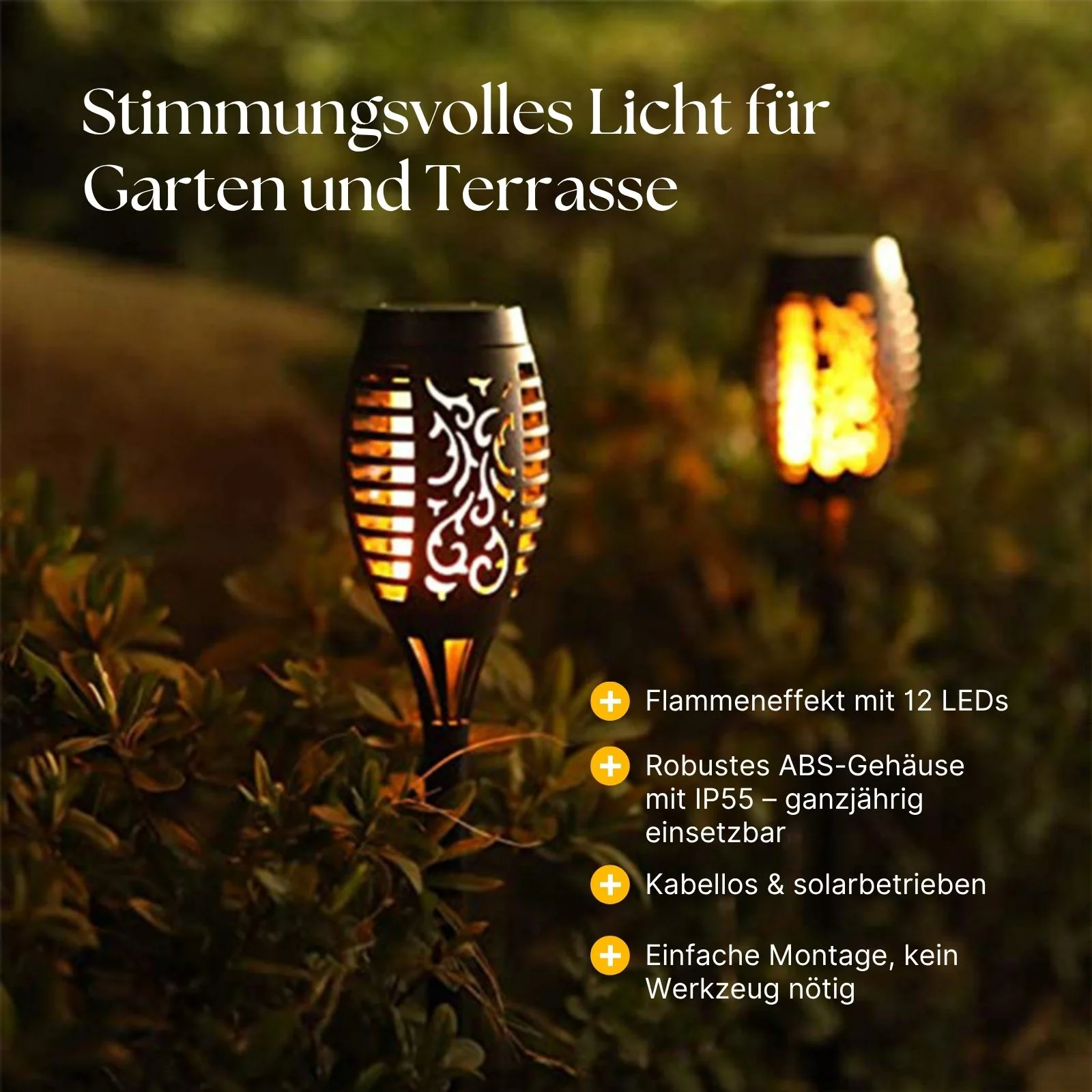 Solar Fackel LED Solar-Flammenlampe Outdoor Solarleuchte Gartenfackel - Image 2