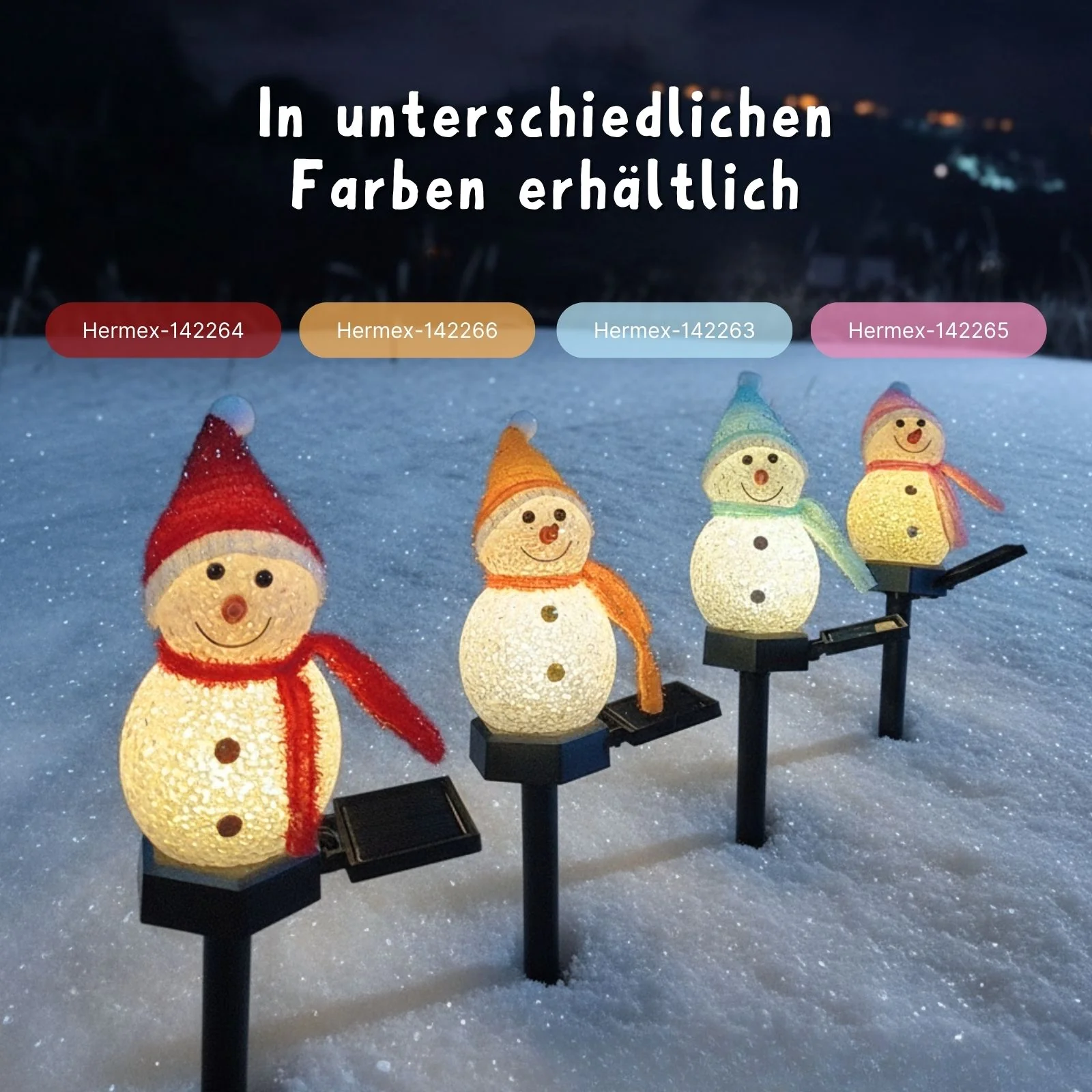 LED Solarlampe Schneemann Dekoleuchte Solarleuchte Gartenbeleuchtung - Image 7