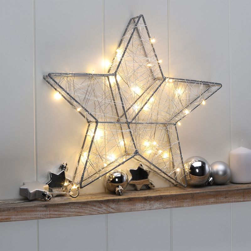 LED-Stern LED-Weihnachtsstern Leuchtstern Metallstern Drahtstern - Image 4