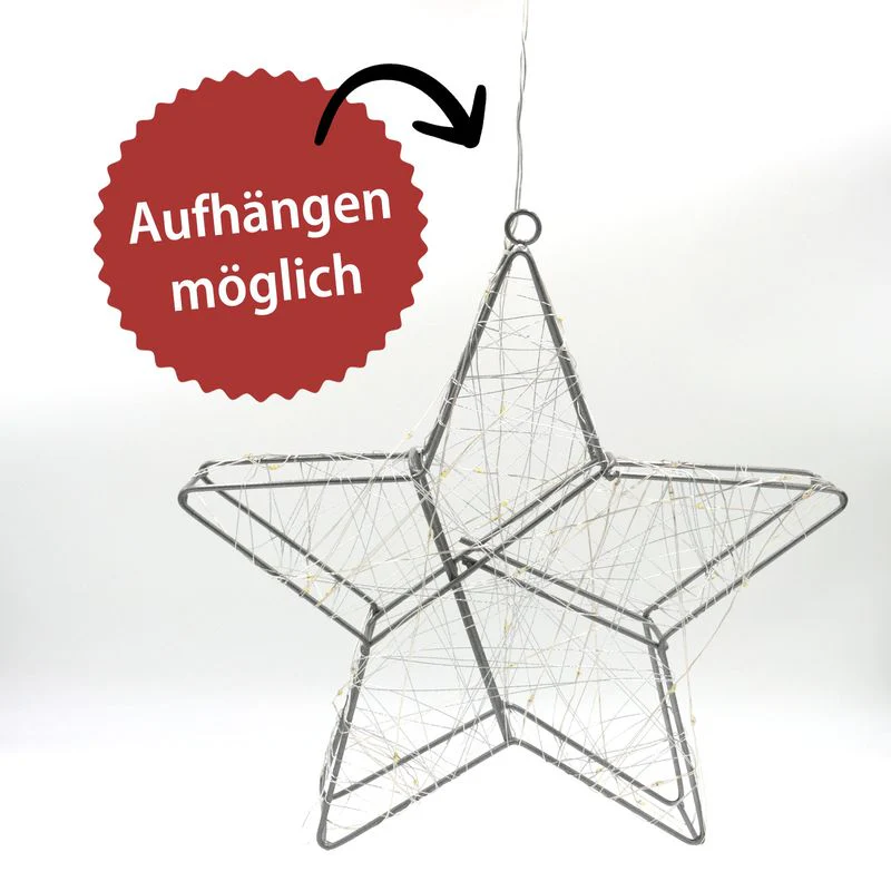 LED-Stern LED-Weihnachtsstern Leuchtstern Metallstern Drahtstern - Image 5