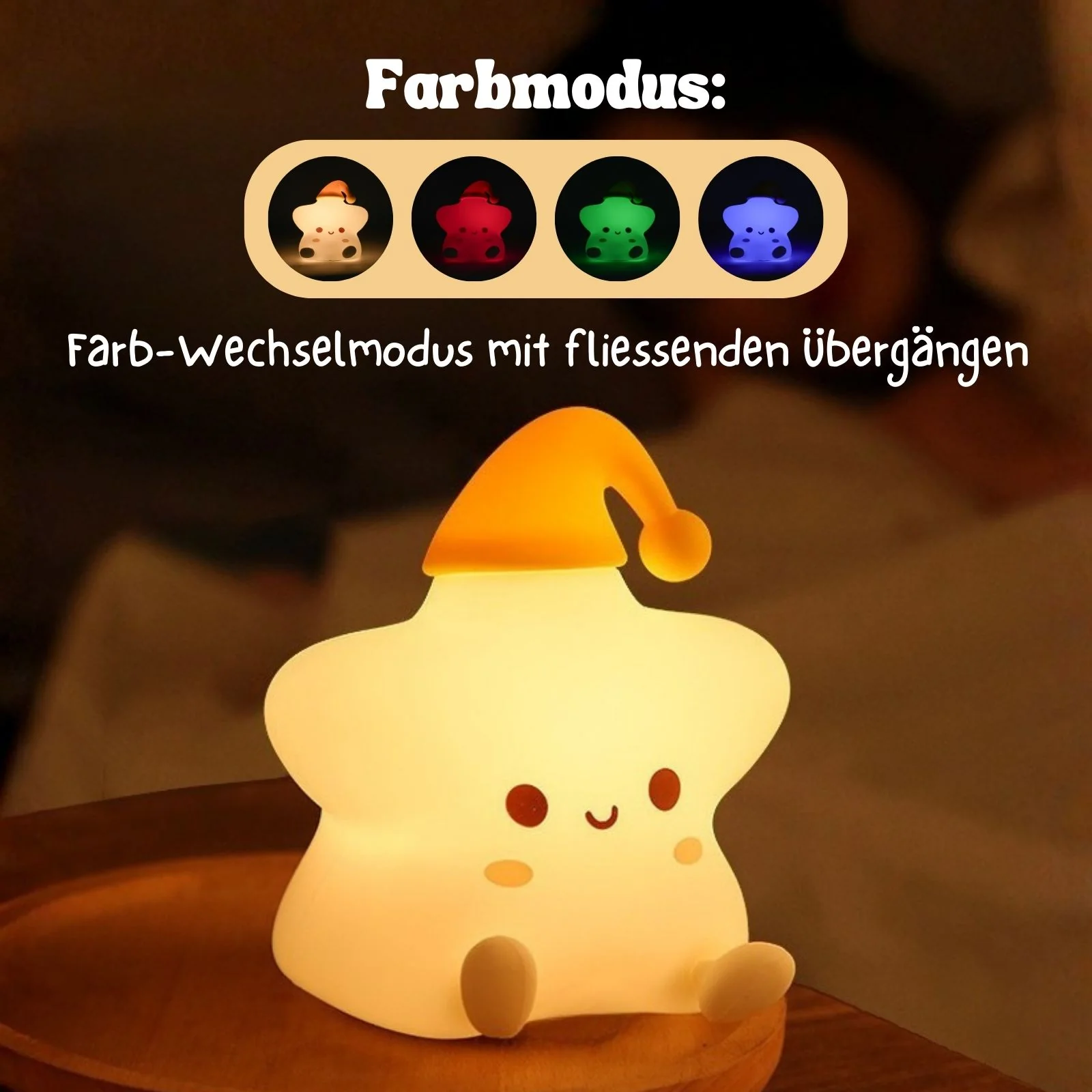 LED-Stern-Nachtlicht Kinder-Nachttischlampe Tischleuchte Schlaflicht - Image 5