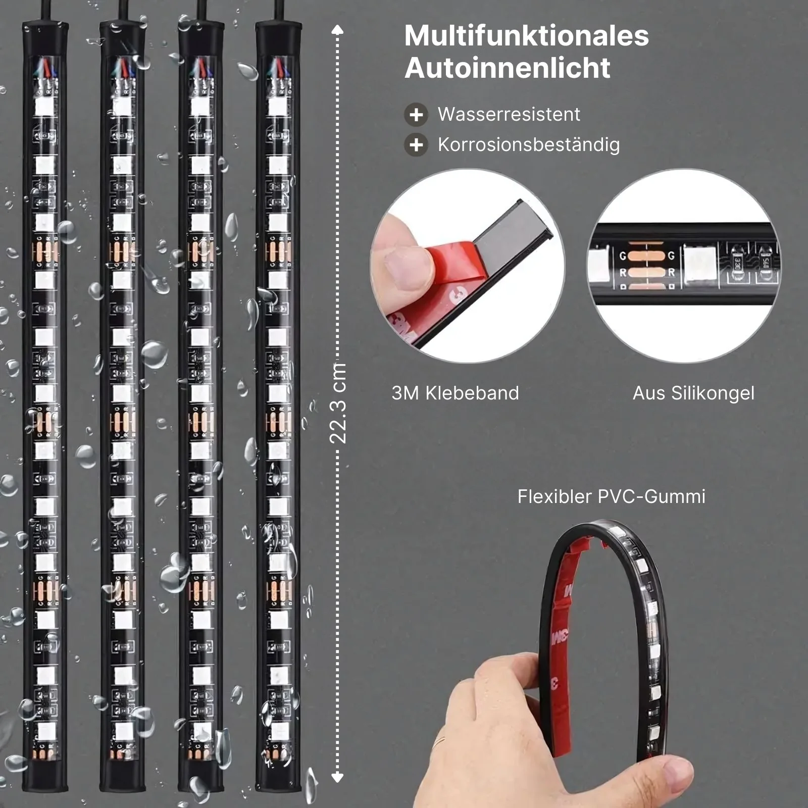 LED Streifen RGB für Auto Innenraumbeleuchtung 5050 SMD LED Light Stripes - Image 2