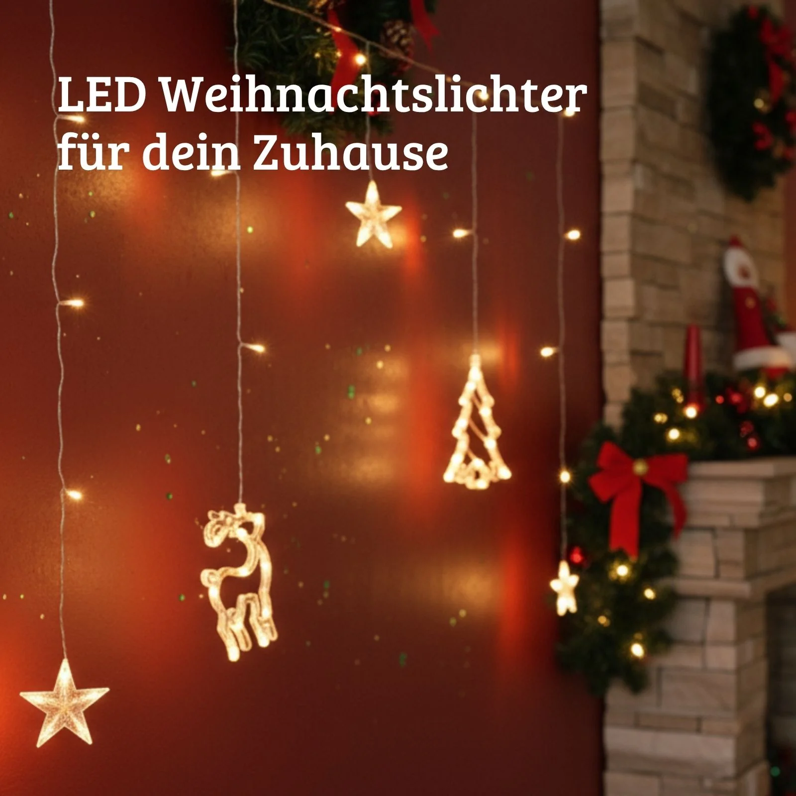 LED Weihnachtslichtervorhang 3.4m Weihnachtsvorhanglichter Leuchtkette - Image 2