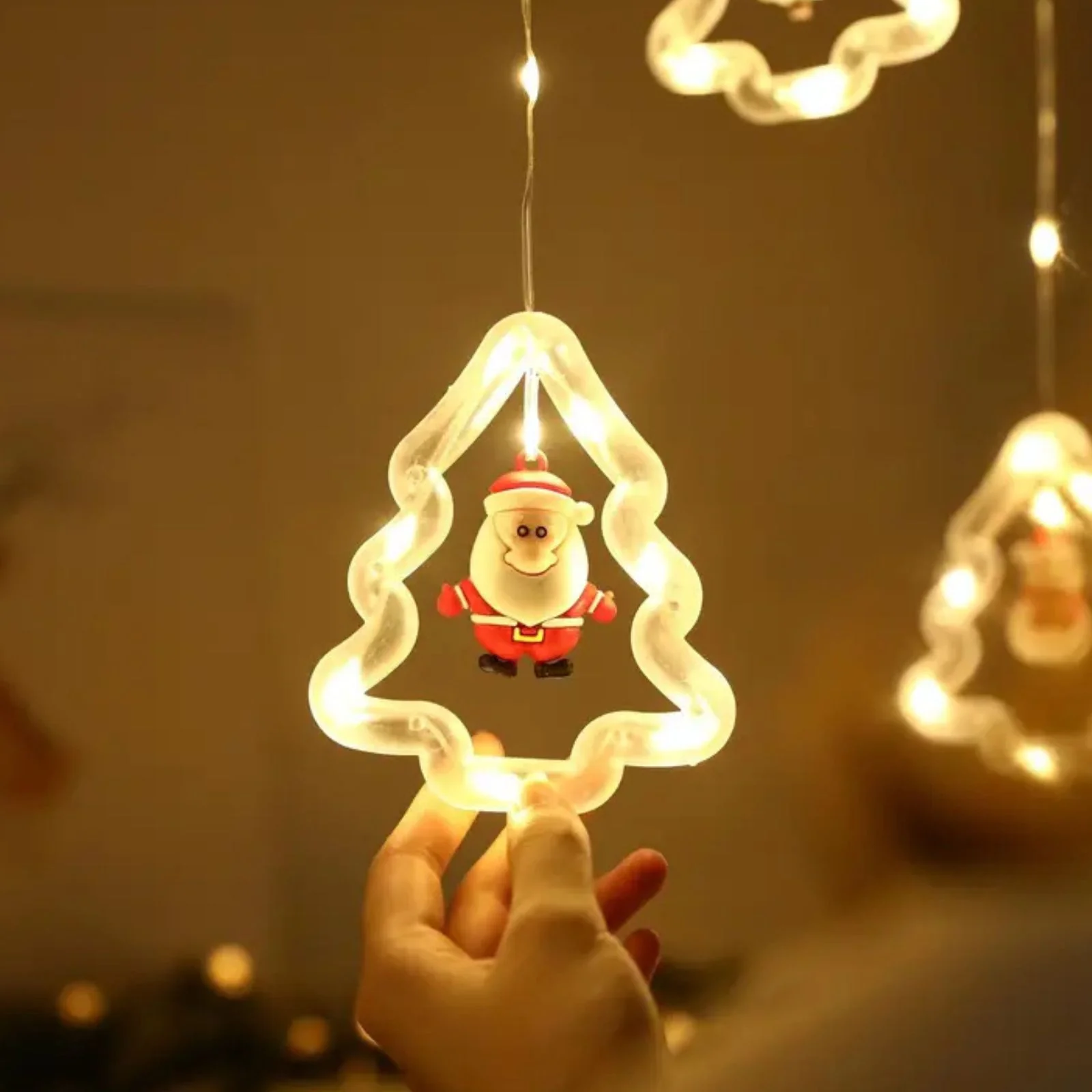 LED Weihnachtslichterkette 3m Leuchtkette mit Tannenbäumen Lichtvorhang - Image 7