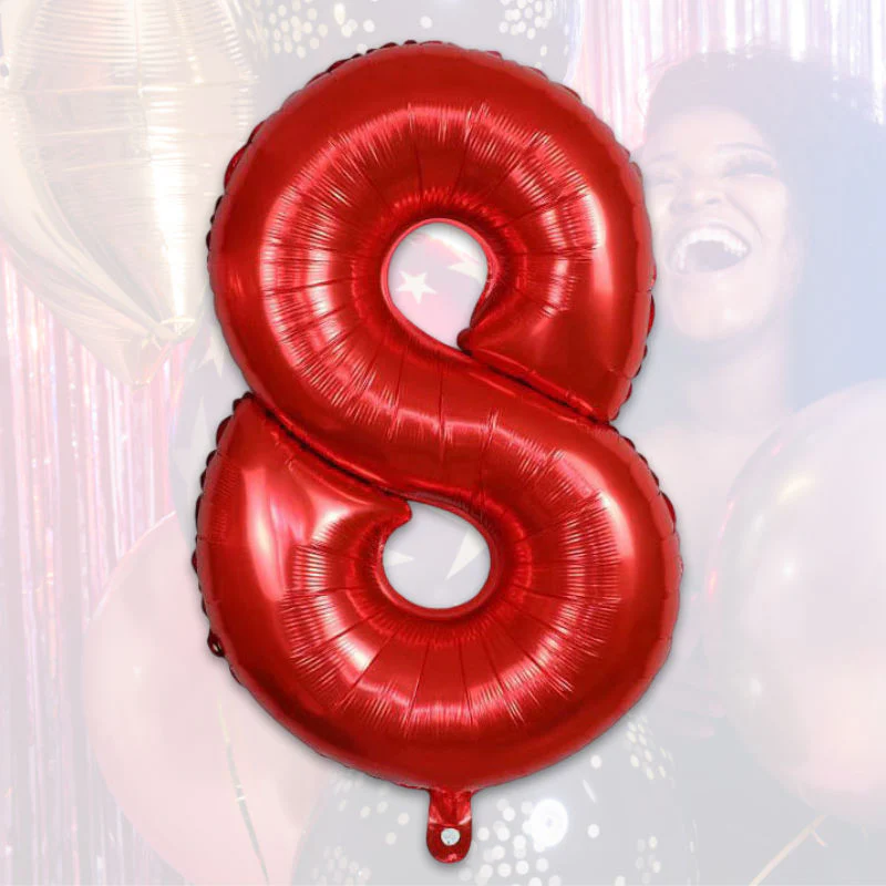 Folienballon Zahl 8 Rot Zahlenballon Geburtstagsparty Ballon 81cm
