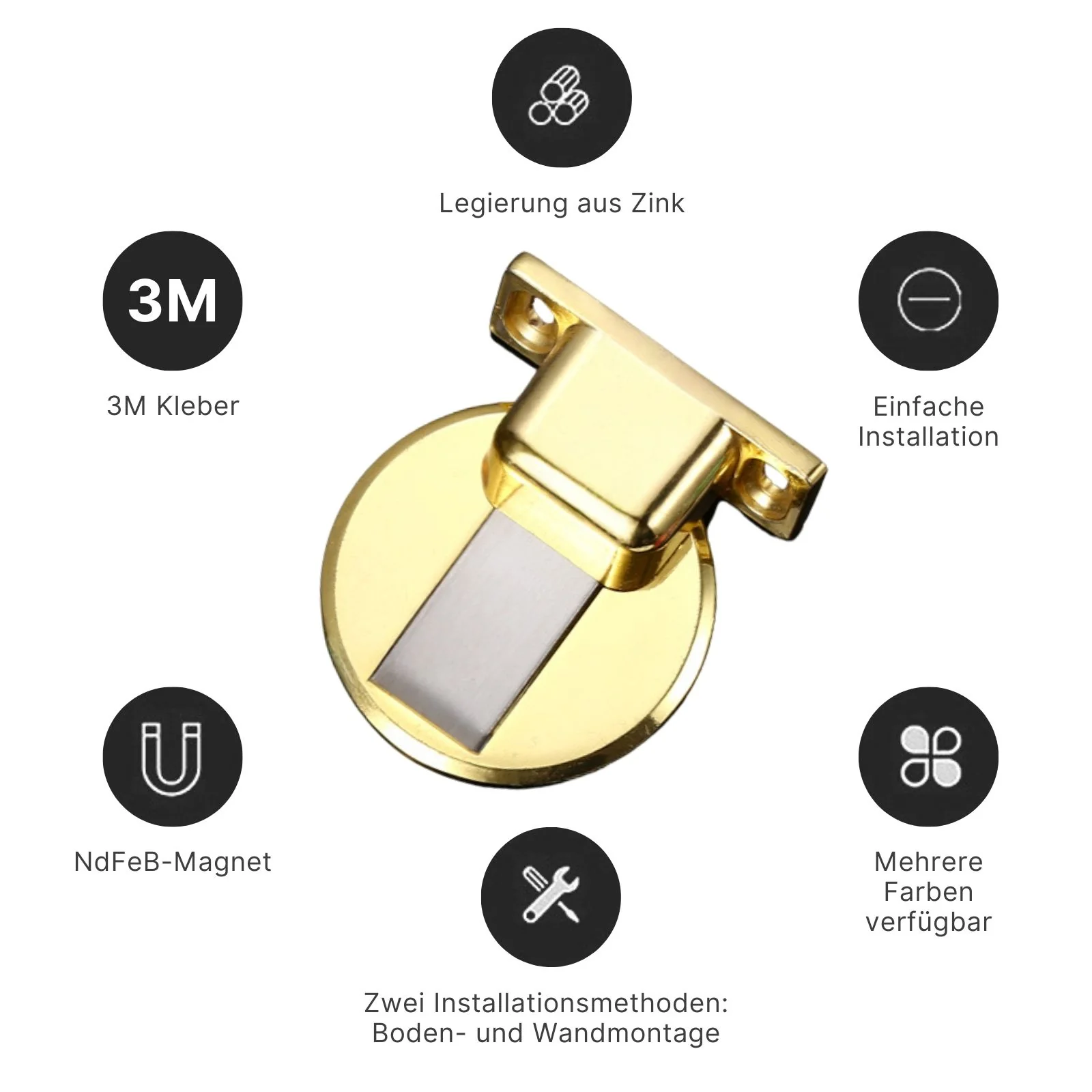 Magnetischer Türstopper Türschnäpper Türpuffer Türkeil Türdämpfer - Image 2