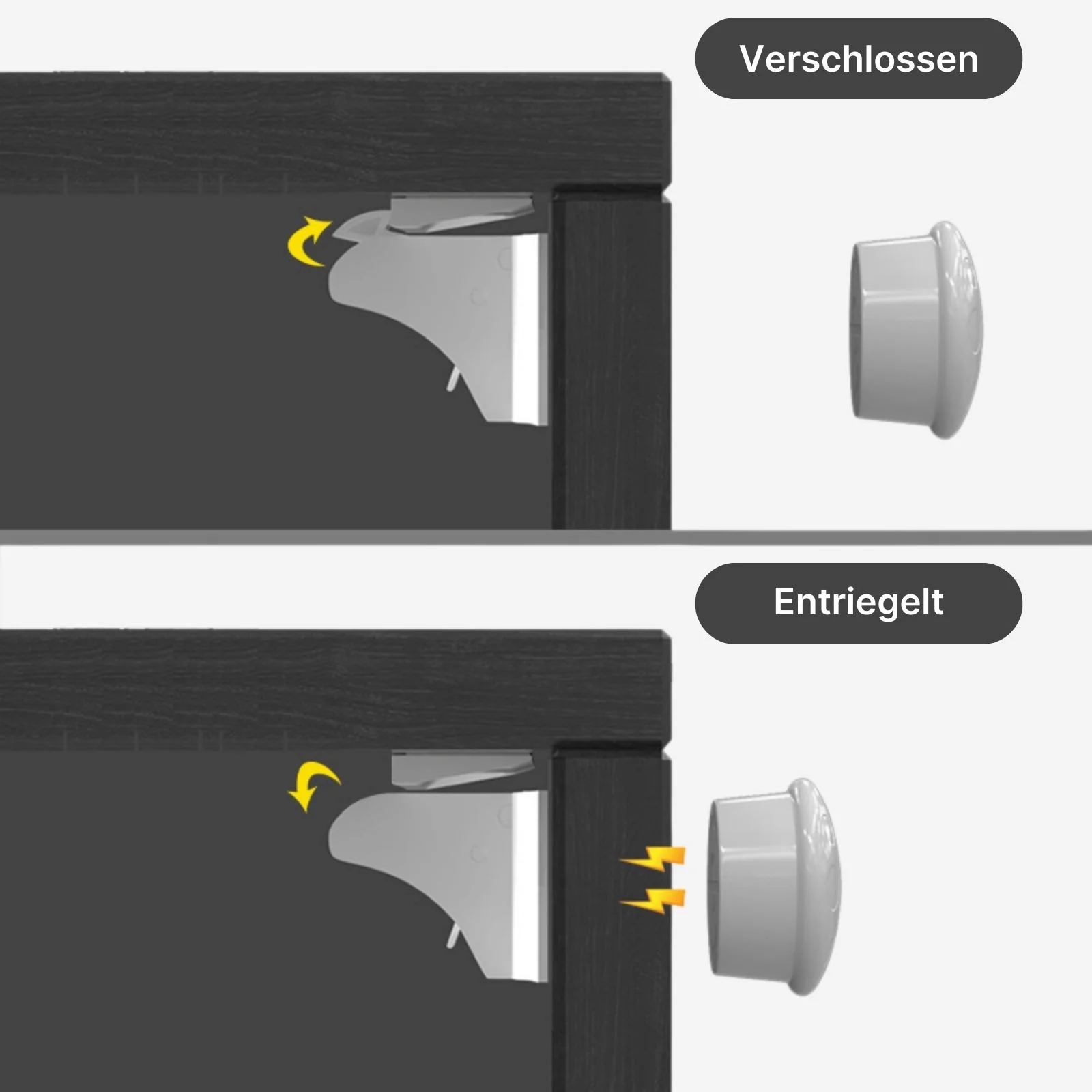 Magnetisches Sicherheitsschloss-Set Schranksicherung Schrankschloss Kindersicherung - Image 3