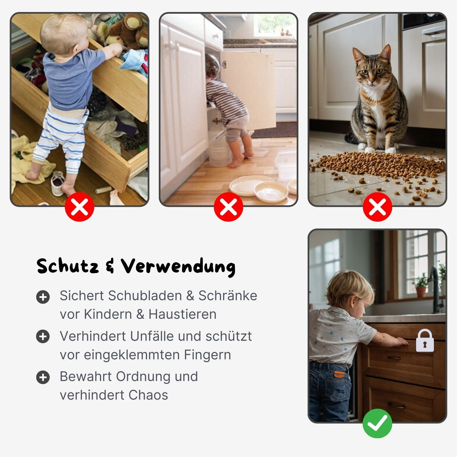 Magnetisches Sicherheitsschloss-Set Schranksicherung Schrankschloss Kindersicherung - Image 5